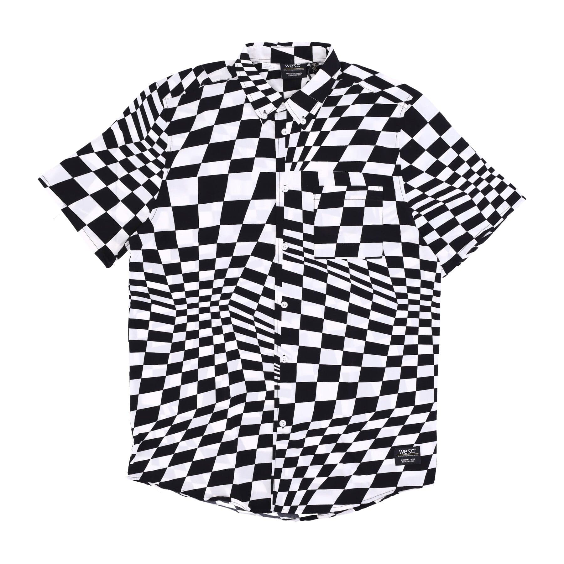 Oden Wy Warp Aop Shirt Men's Short Sleeve Shirt Black