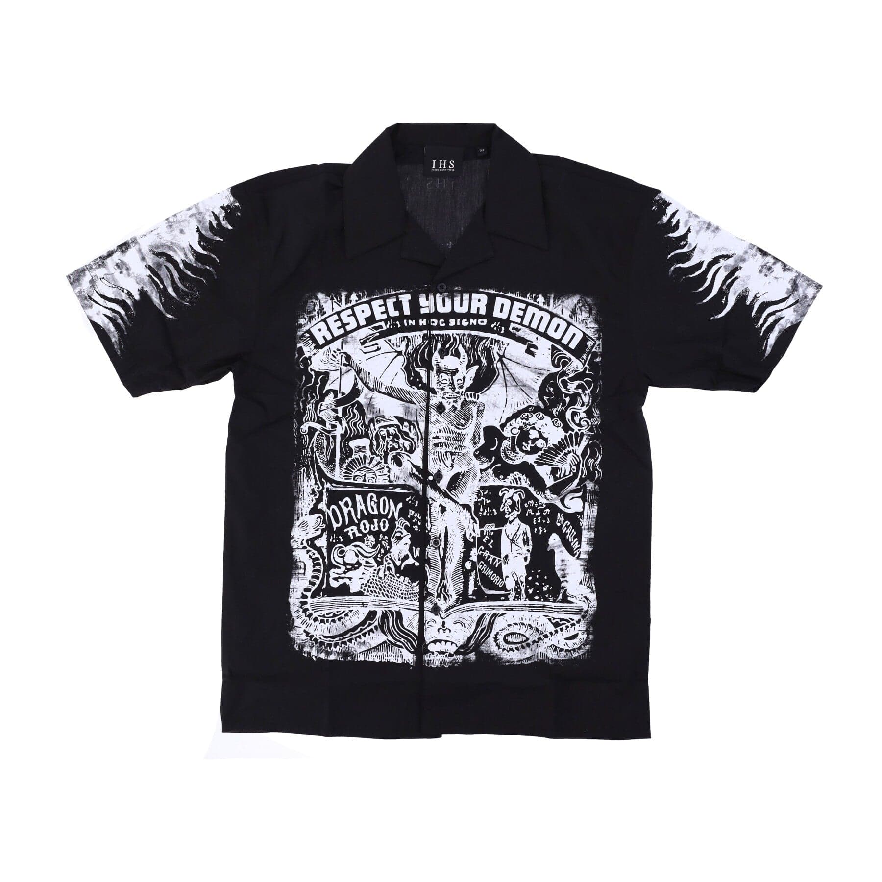 Respect Your Demon Bowling Shirt Black Men's Short Sleeve Shirt