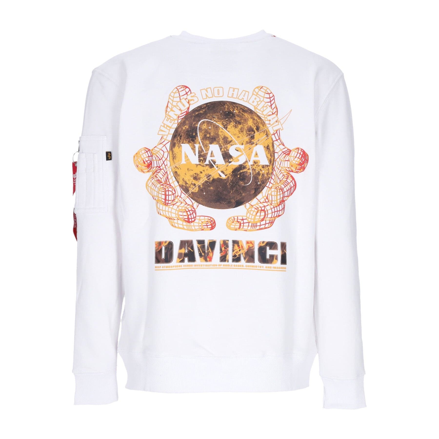 Nasa Davinci Sweater White Men's Lightweight Crewneck Sweatshirt