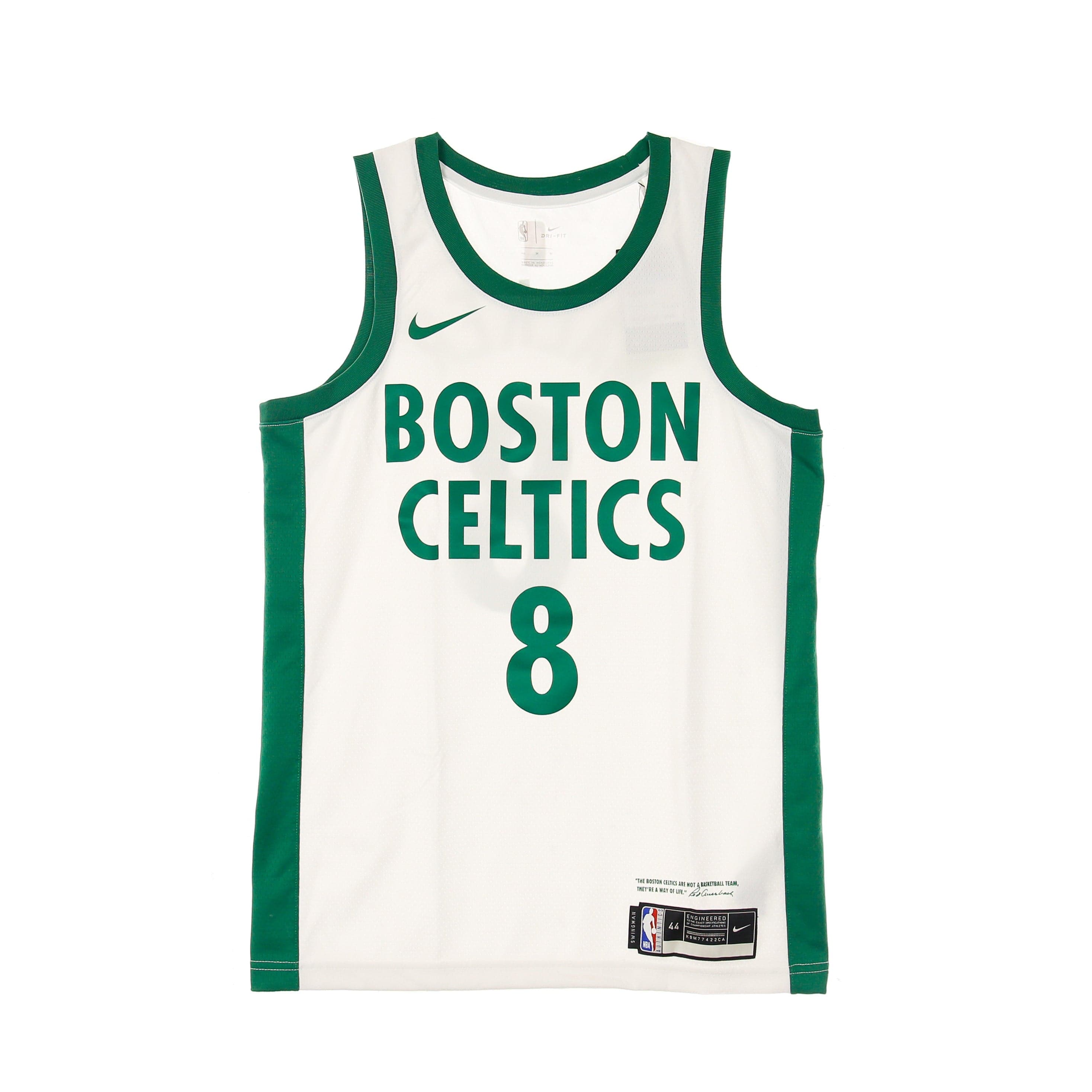 Men's Basketball Tank Top Nba Swingman Jersey City Edition 2020 No 8 Kemba Walker Boscel White/clover