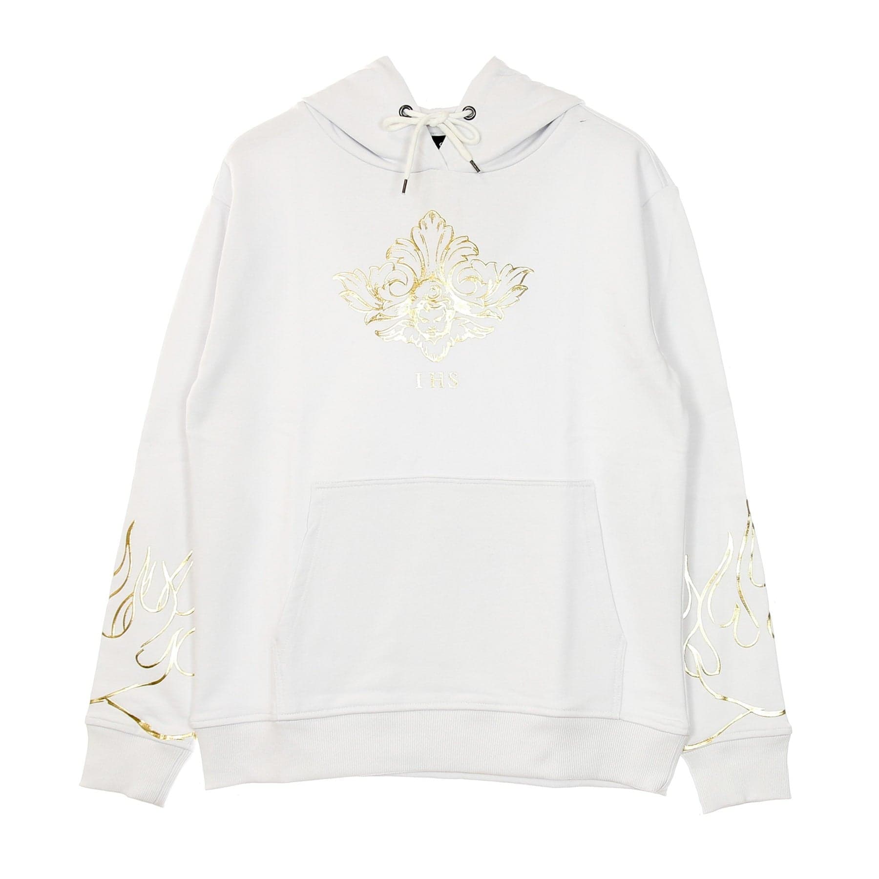 Lightweight Hoodie Men's 3d Print Flames & angel Hoodie White