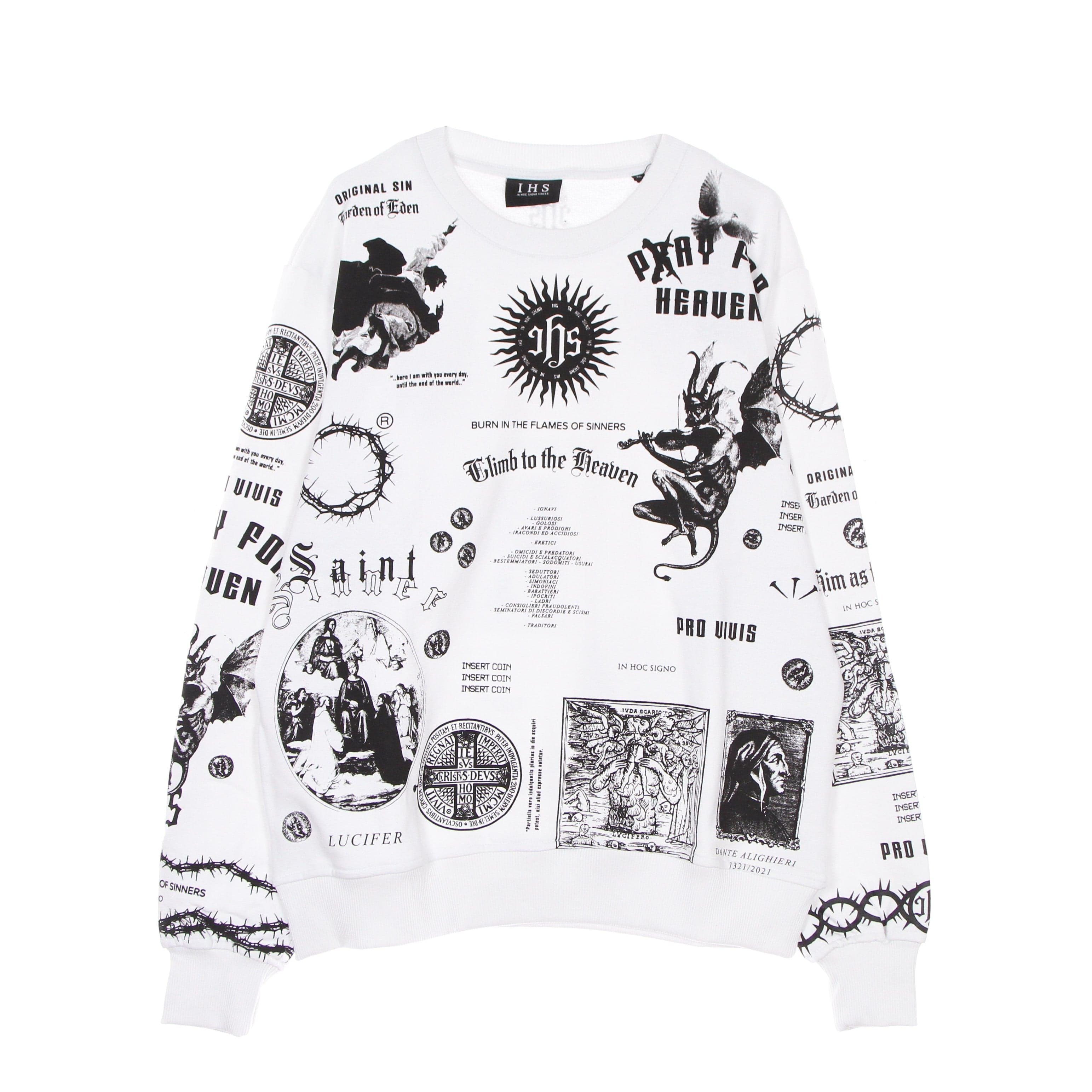 Lightweight Crewneck Man Solid Manifesto Sweatshirt White