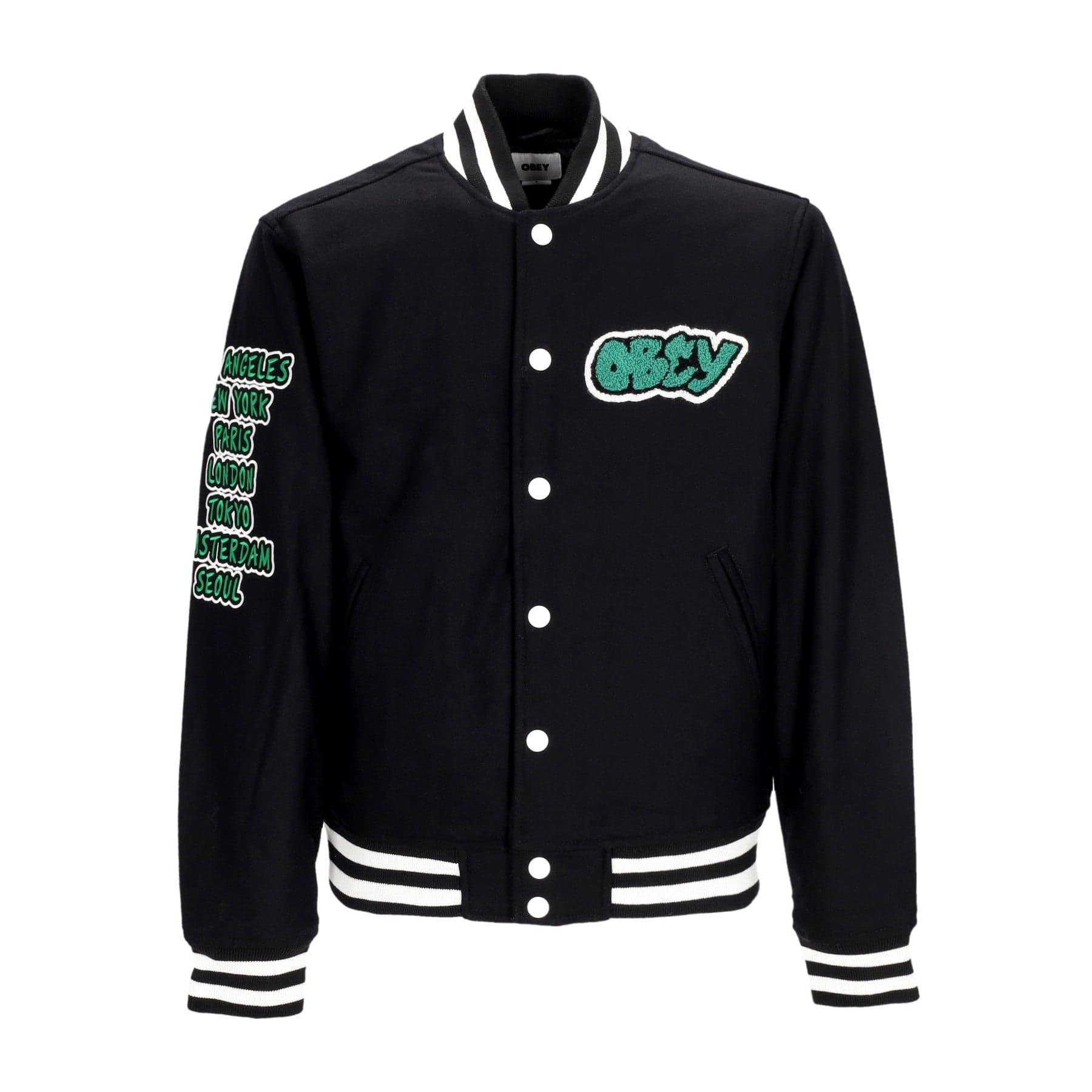 Roll Call Varsity Jacket Men's College Jacket Black