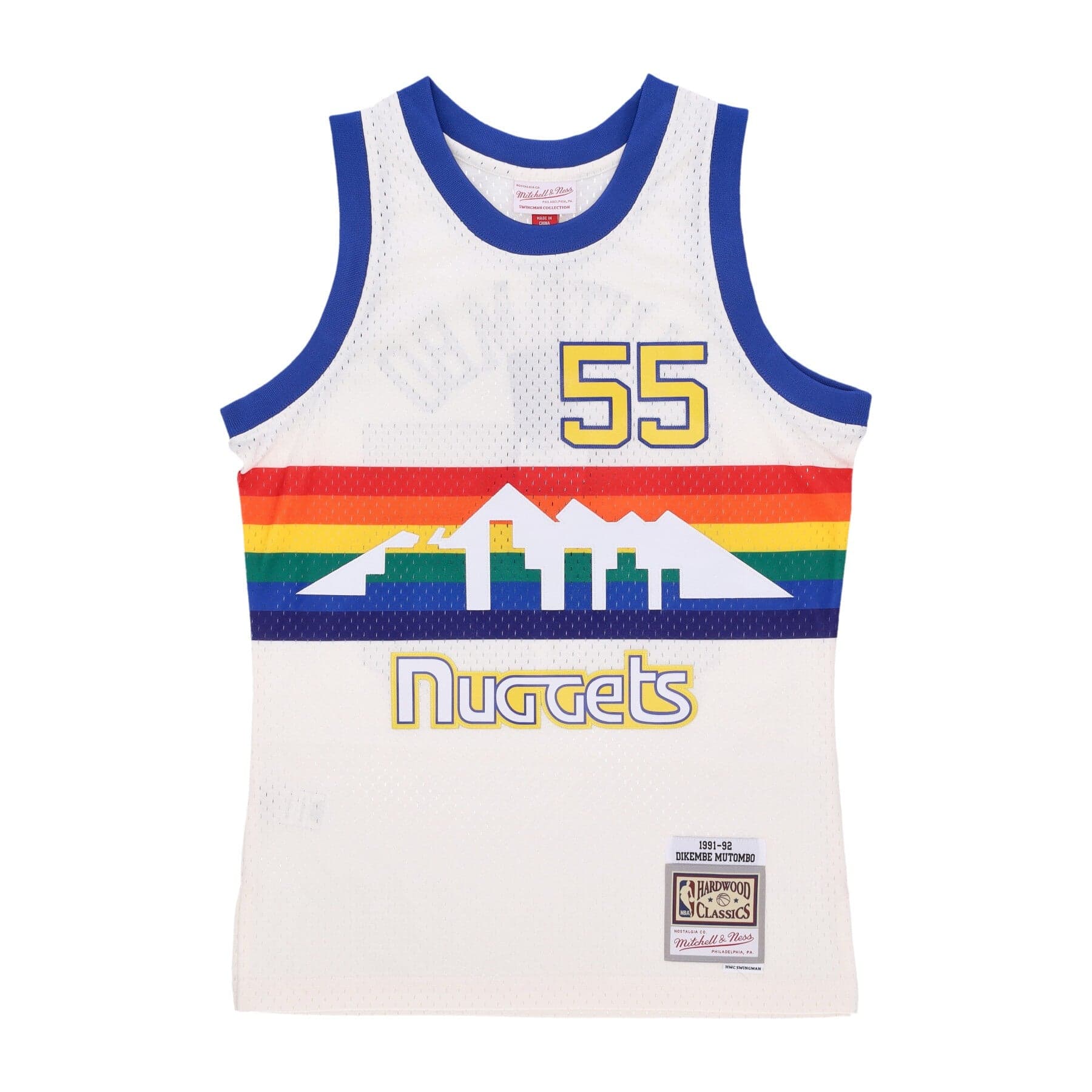 Men's Basketball Tank Top Nba Off White Team Color Swingman Jersey 1991 No 00 Dikembe Mutombo Dennug