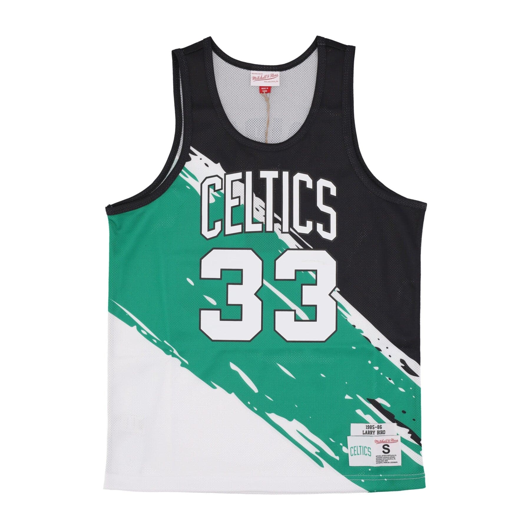 Basketball Type Men's Tank Top Nba Paint Brush Mesh Tank No 33 Larry Bird Boscel Multi/white