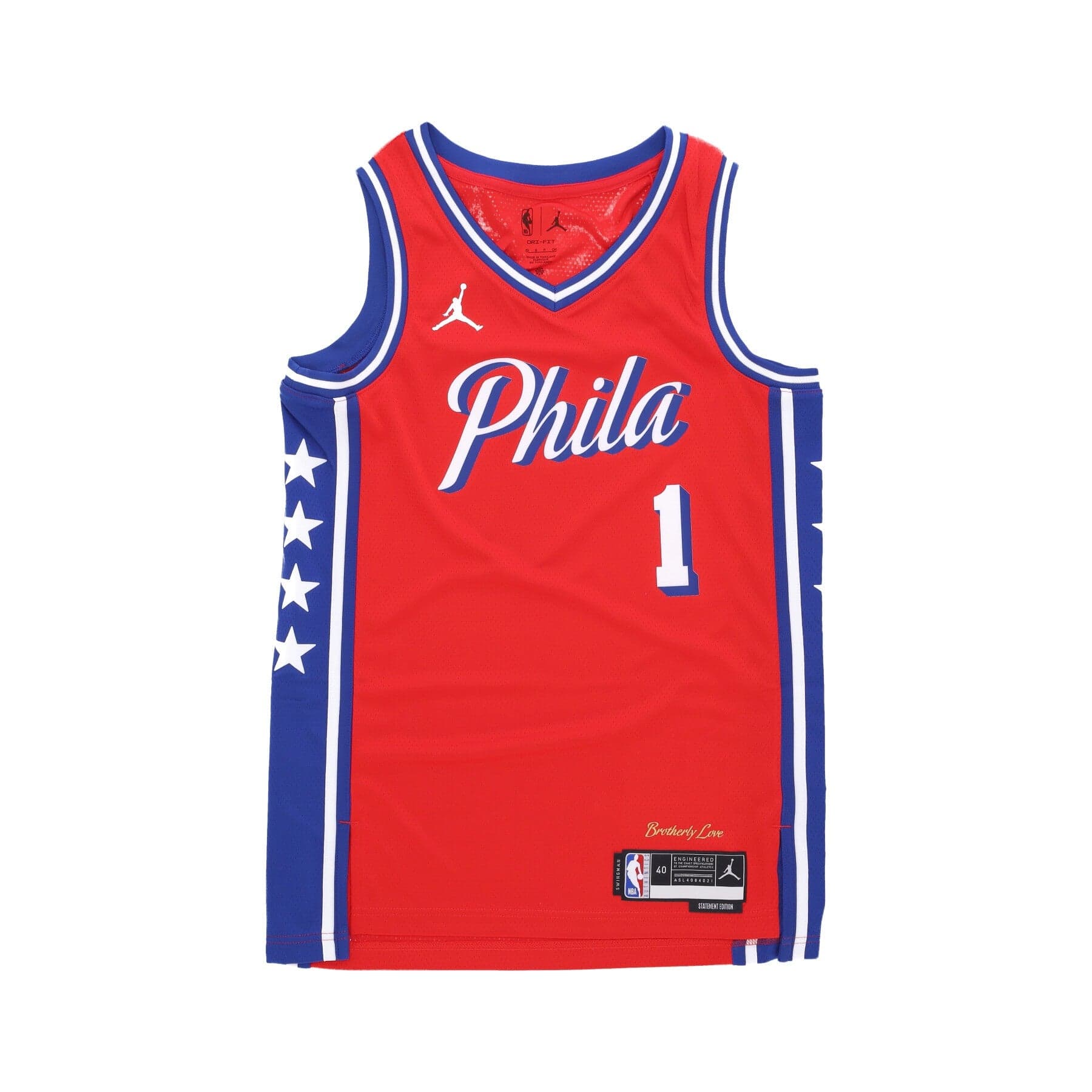 Men's Basketball Tank Top Nba Statement Edition 22 Dri-fit Swingman Jersey No 1 James Harden Phi76e University Red