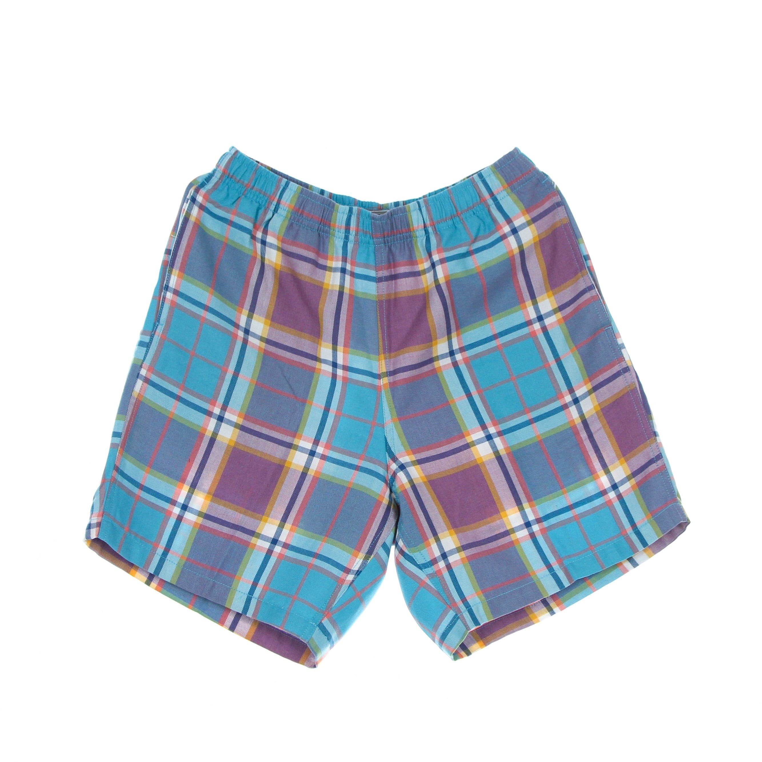 Easy Plaid Short Men's Trousers Aqua Multi