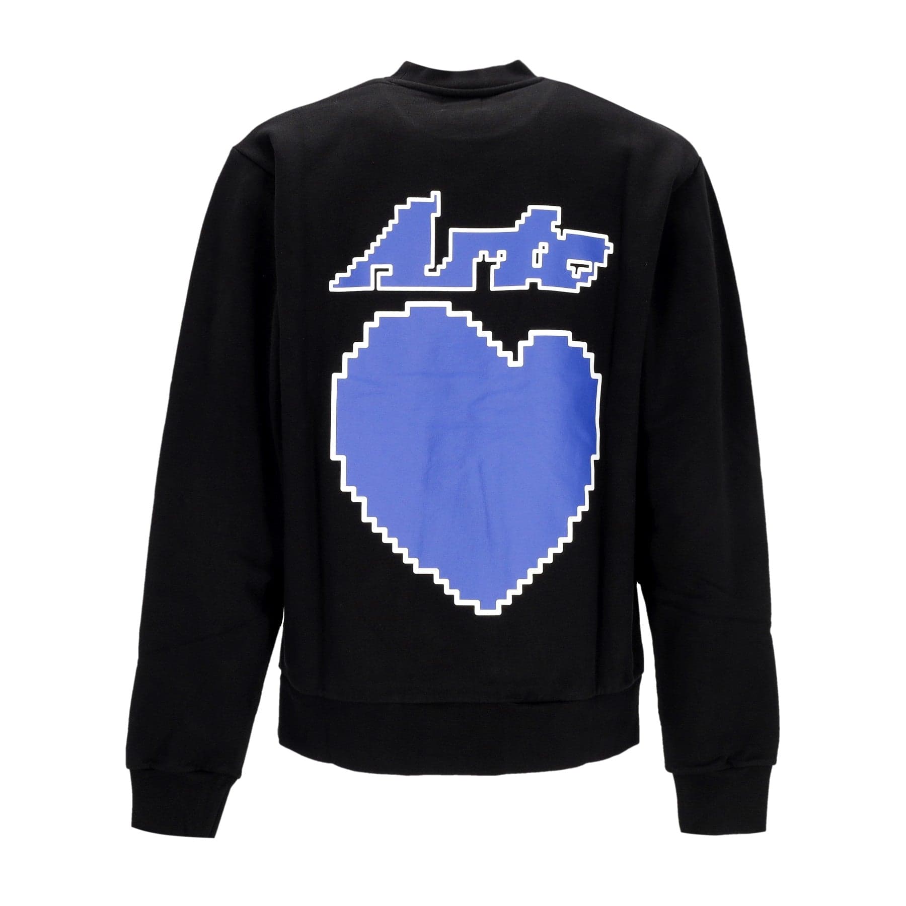 Men's Lightweight Crewneck Sweatshirt Back Heart Crewneck Black
