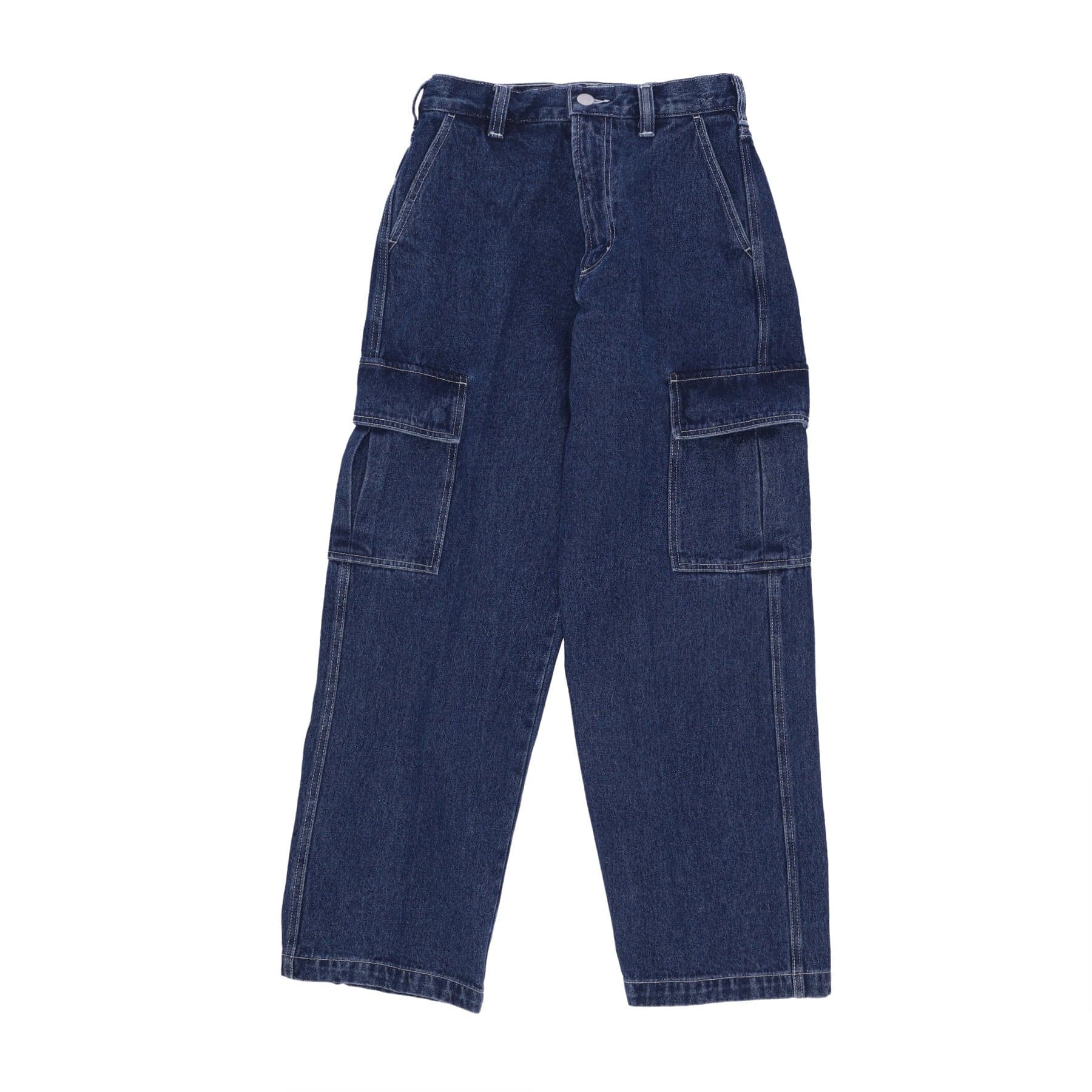 Long Men's Big Wig Cargo Denim Pant Stone Wash