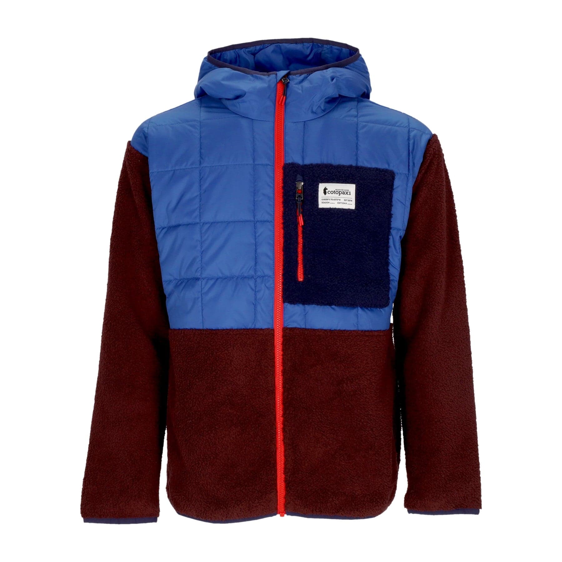 Men's Trico Hybrid Hooded Jacket Blue Violet/wine