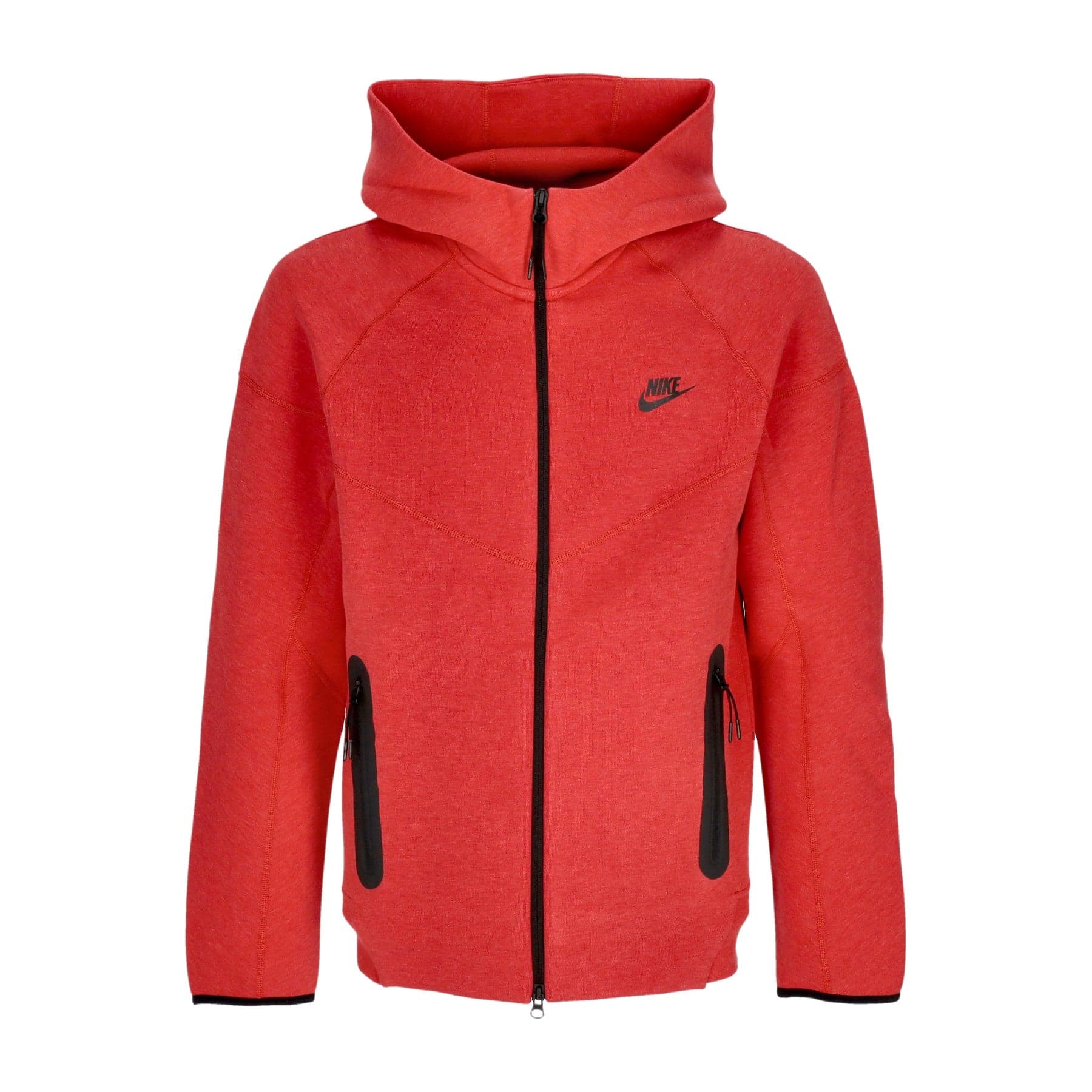 Men's Lightweight Hooded Zip Sweatshirt Tech Fleece Full-zip Windrunner Hoodie Lt Univ Red Htr/black