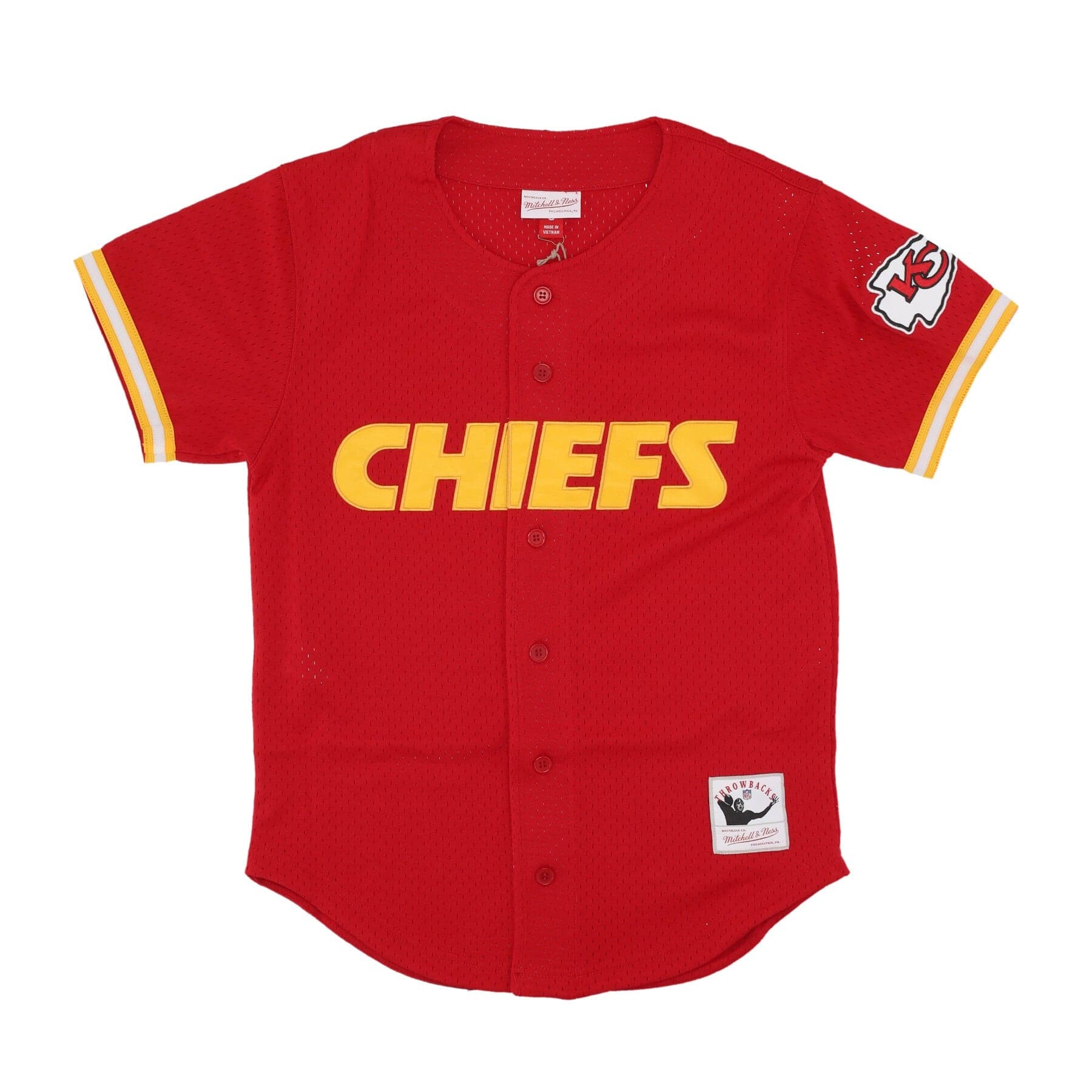 Men's Nfl On The Clock Mesh Button Front Kanchi Scarlet Button Jacket