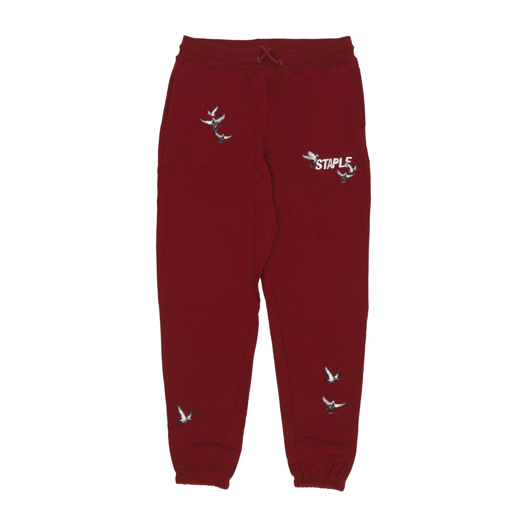 Lightweight Men's Tracksuit Pants Flock Logo Sweatpant Burgundy