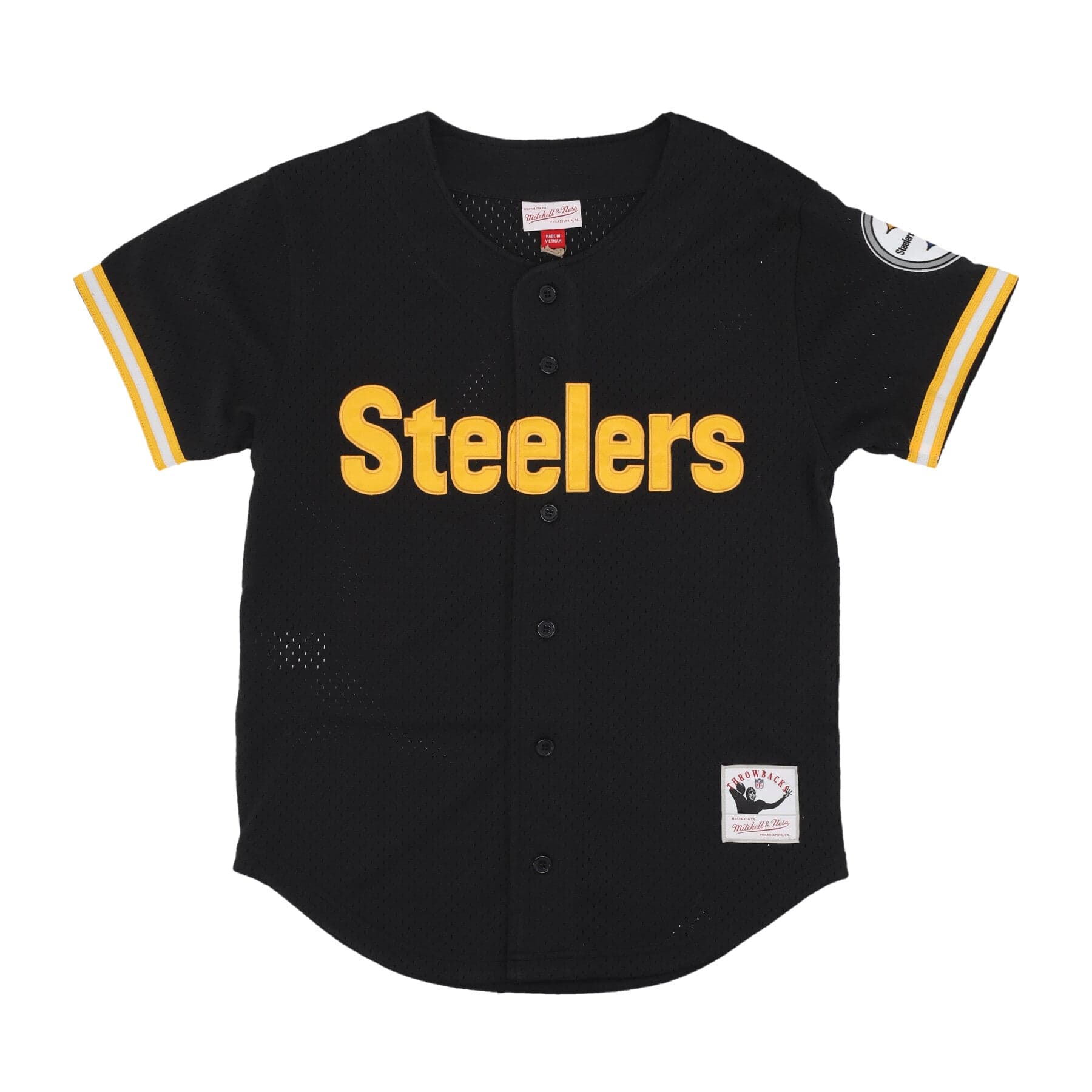 Men's Nfl On The Clock Mesh Button Front Pitste Black Jacket