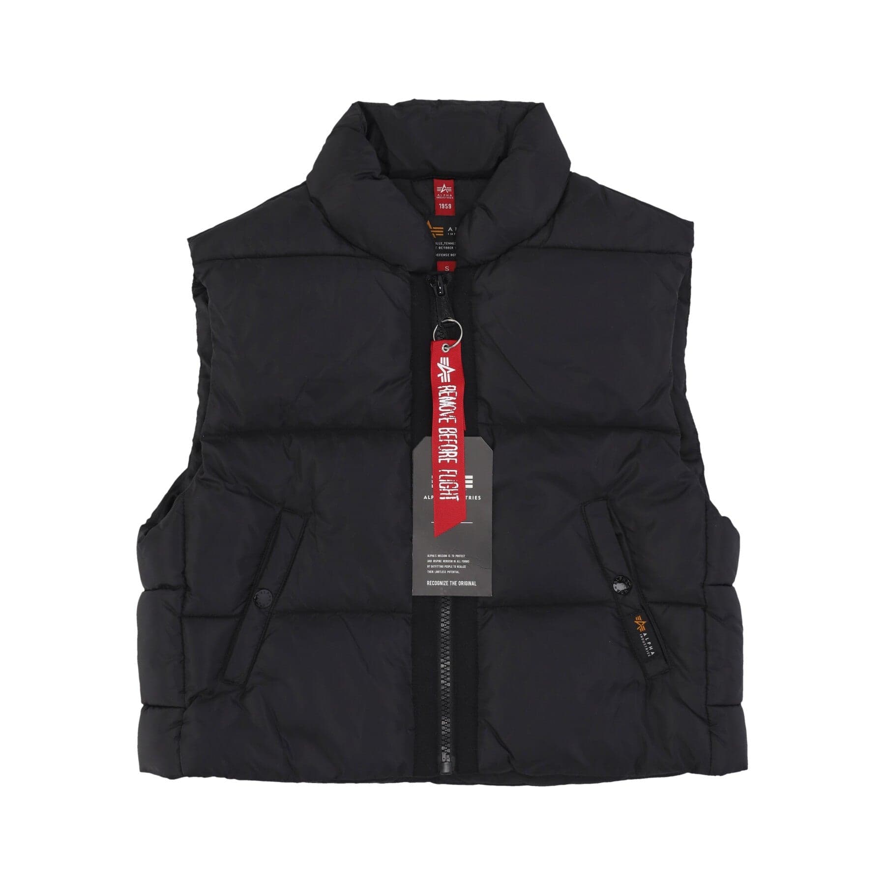 Women's Puffer Vest Cropped Black Sleeveless Down Jacket