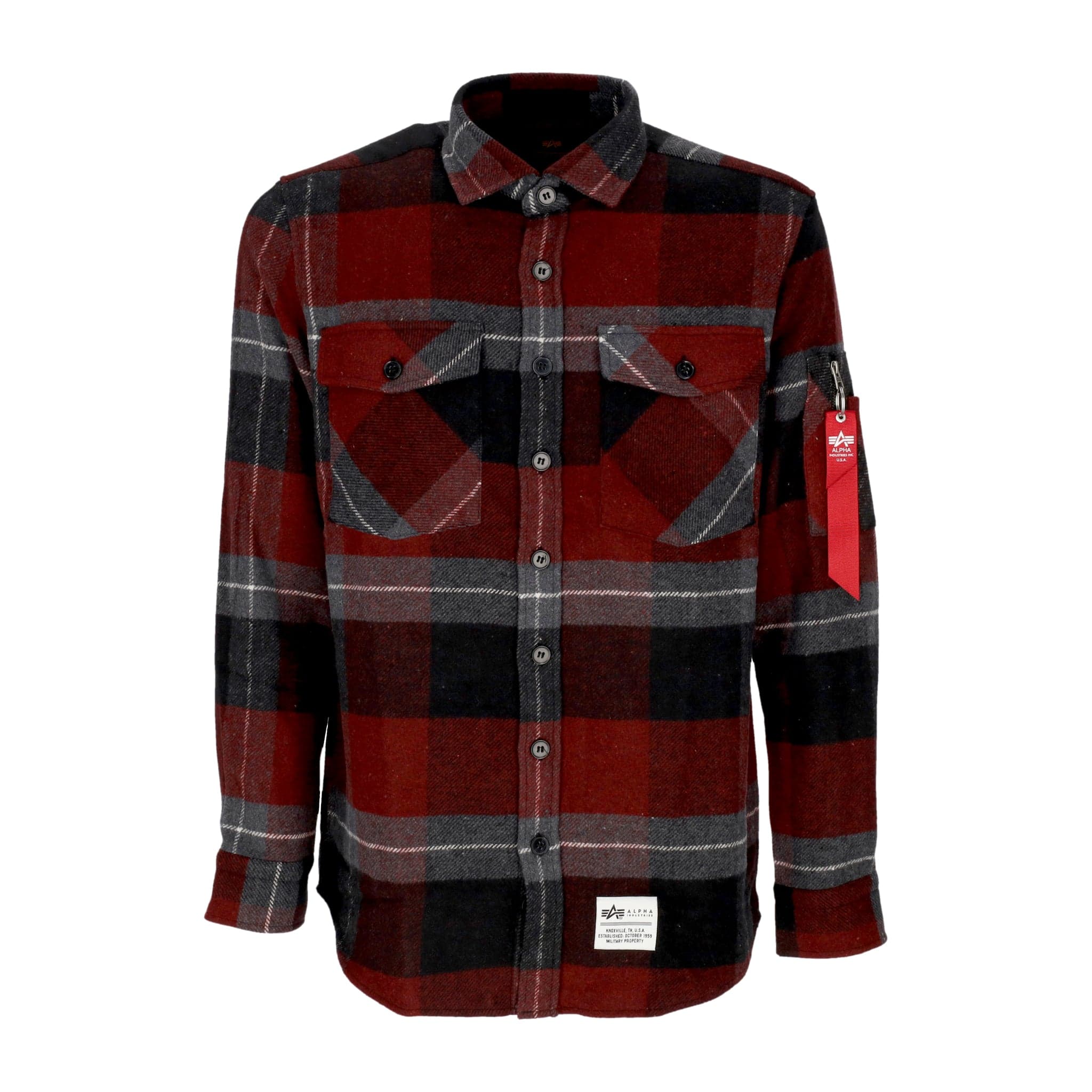 Men's Long Sleeve Flannel Shirt Black Gray