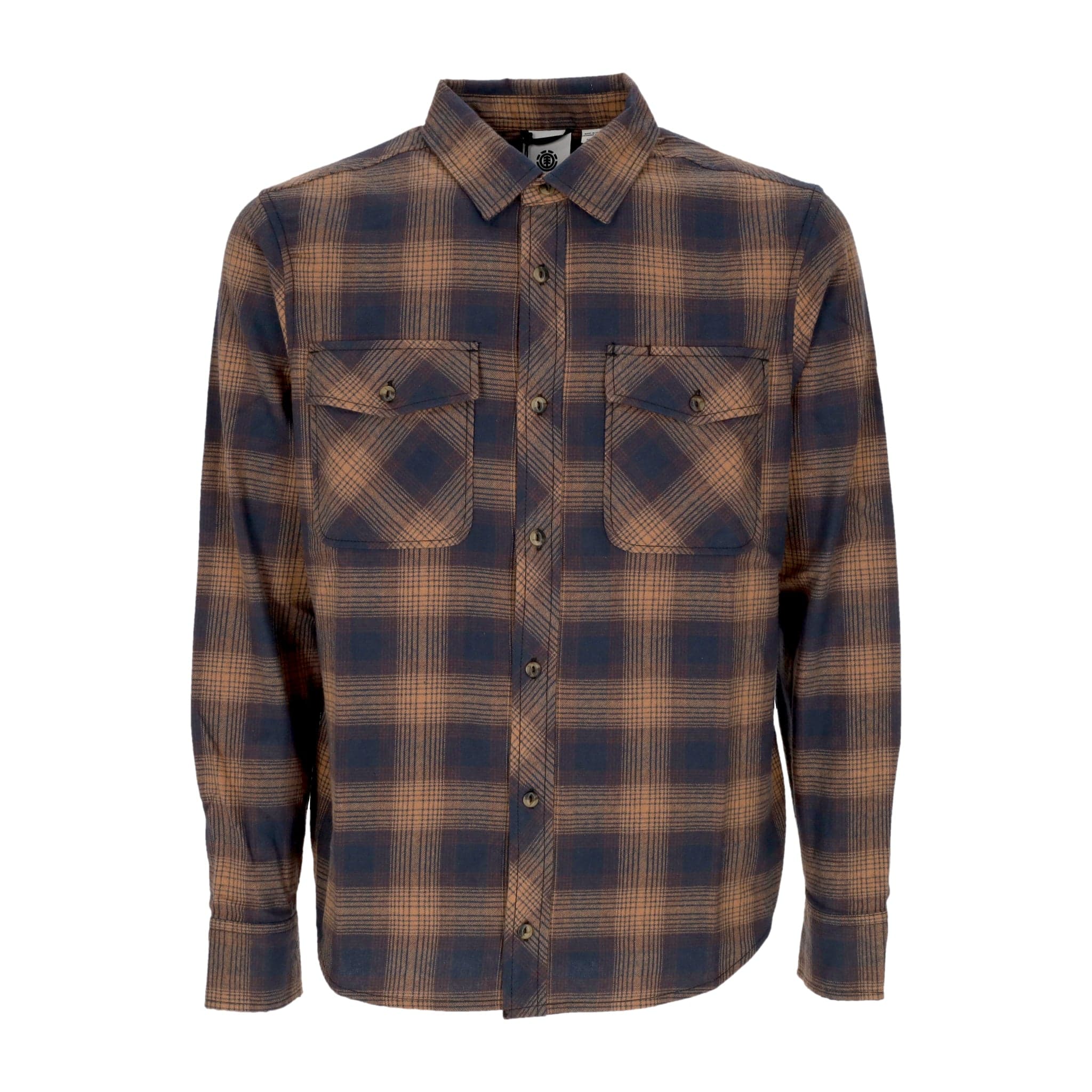Tacoma Classic Gradient Plaid Dull Gold Men's Long Sleeve Shirt