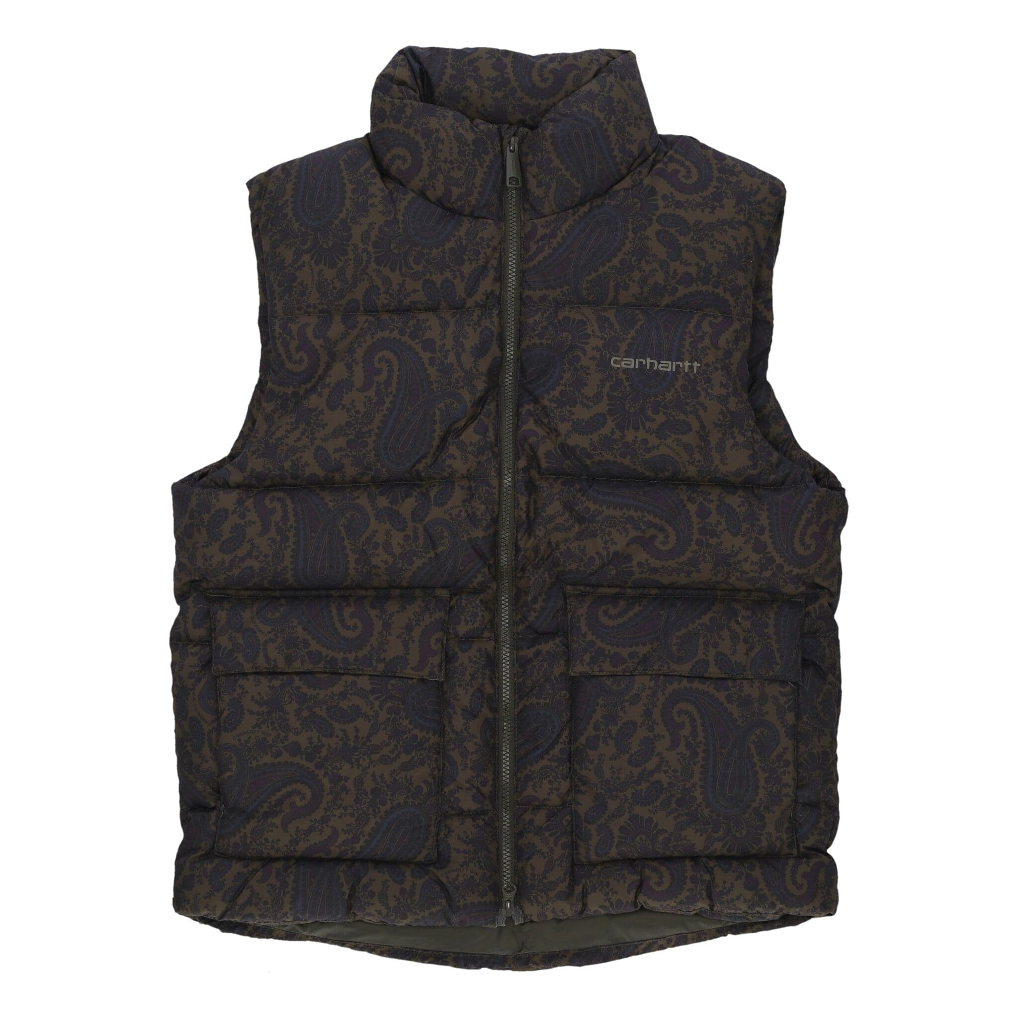 Springfield Vest Men's Sleeveless Down Jacket Paisley Print/plant/black