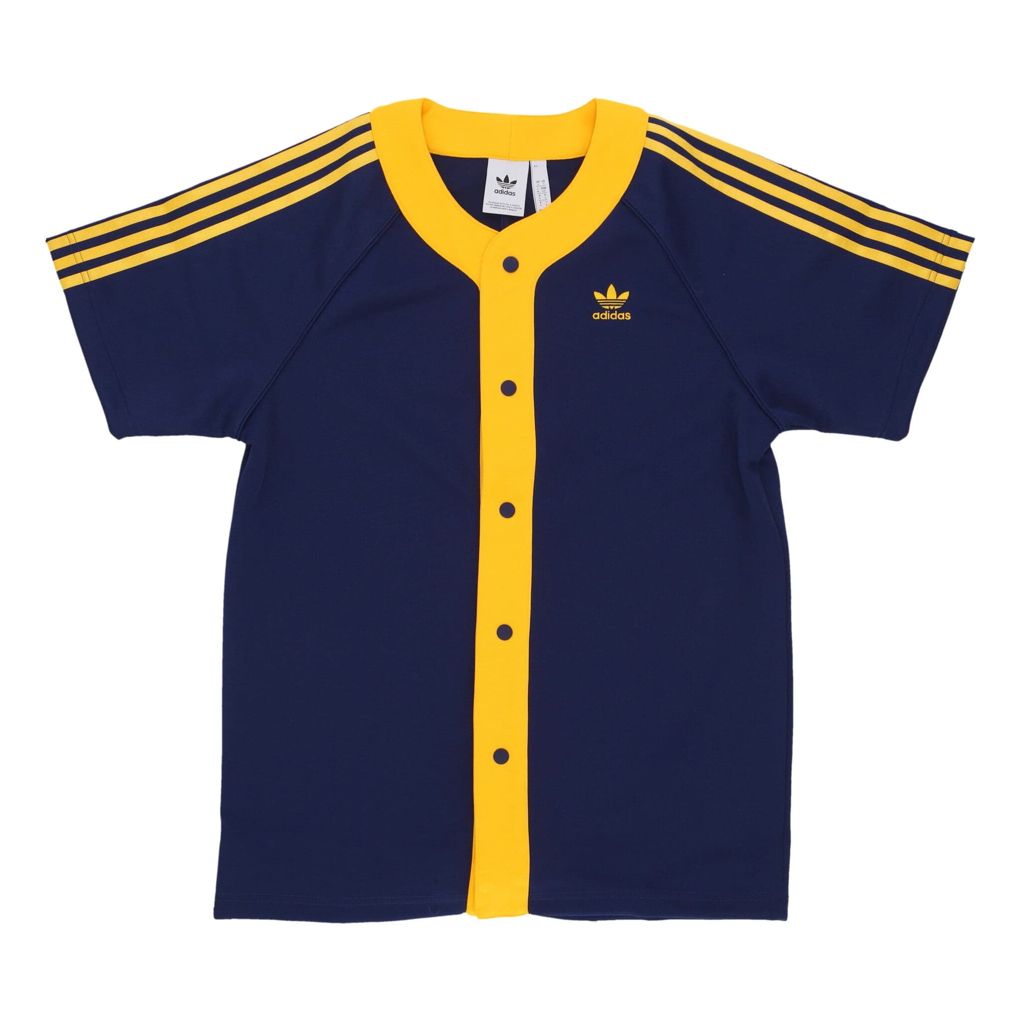 Men's Cl+ Ss Basketball Shirt Buttons Dark Blue/crew Yellow