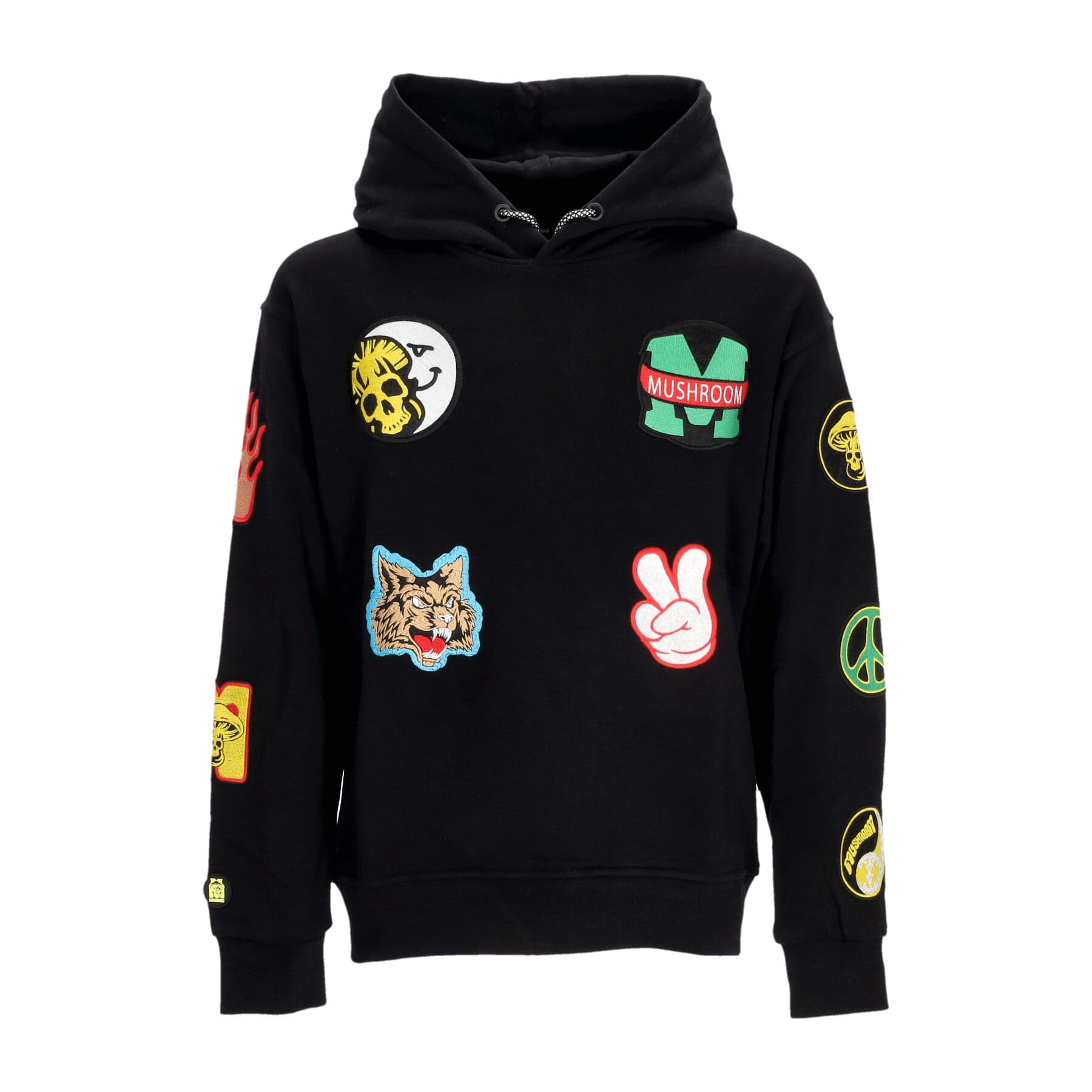 Men's Hoodie Stickers Hoodie Black