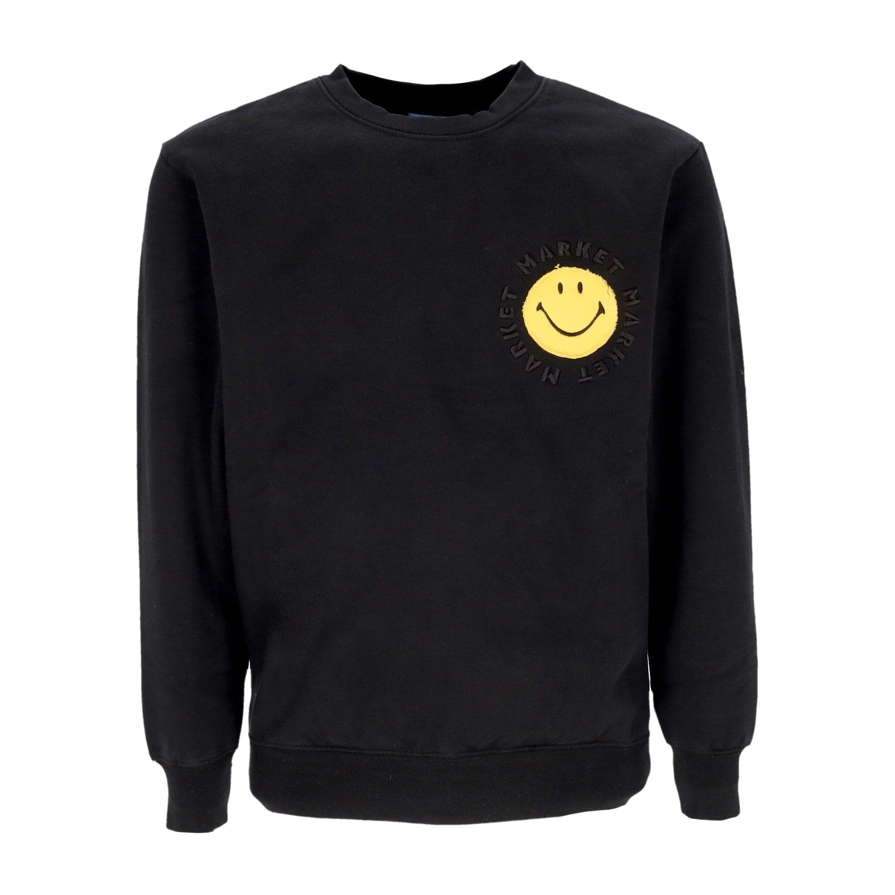 Smiley Vintage Wash Crewneck Men's Sweatshirt X Smiley Washed Black