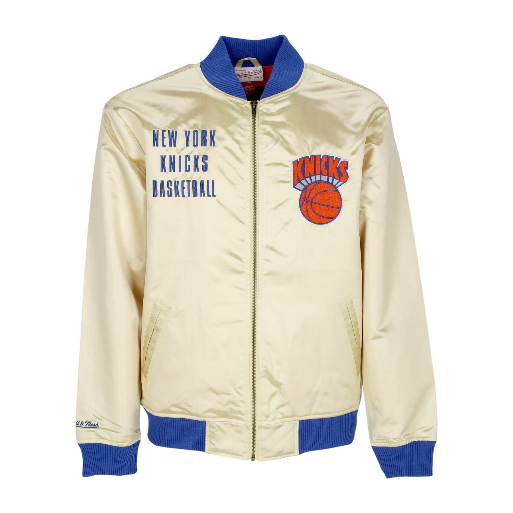 Men's Bomber Jacket Nba Team Og 2.0 Lightweight Satin Jacket Vintage Logo Neykni Gold