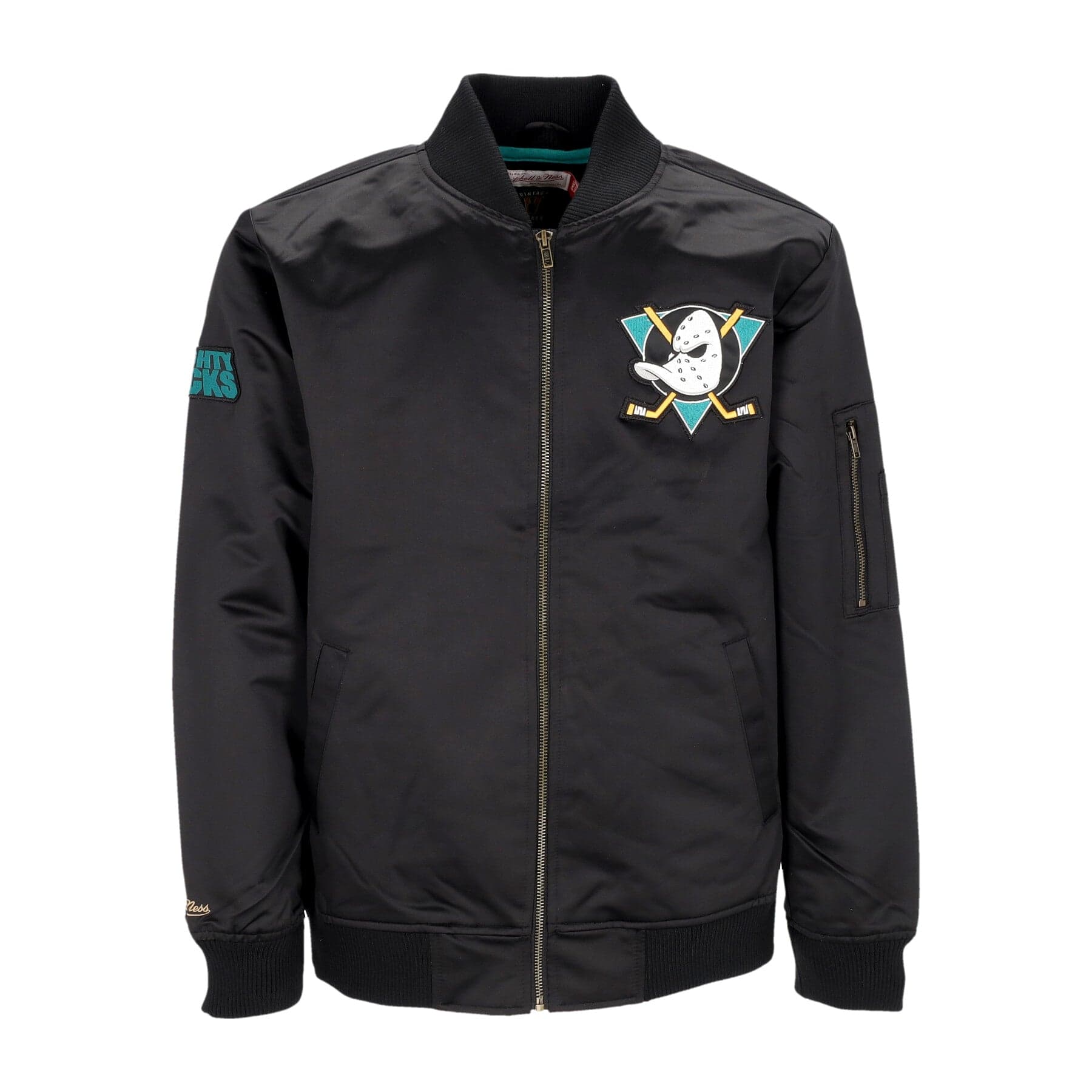 Men's Bomber Jacket NHL Lightweight Satin Bomber Anaduc Black