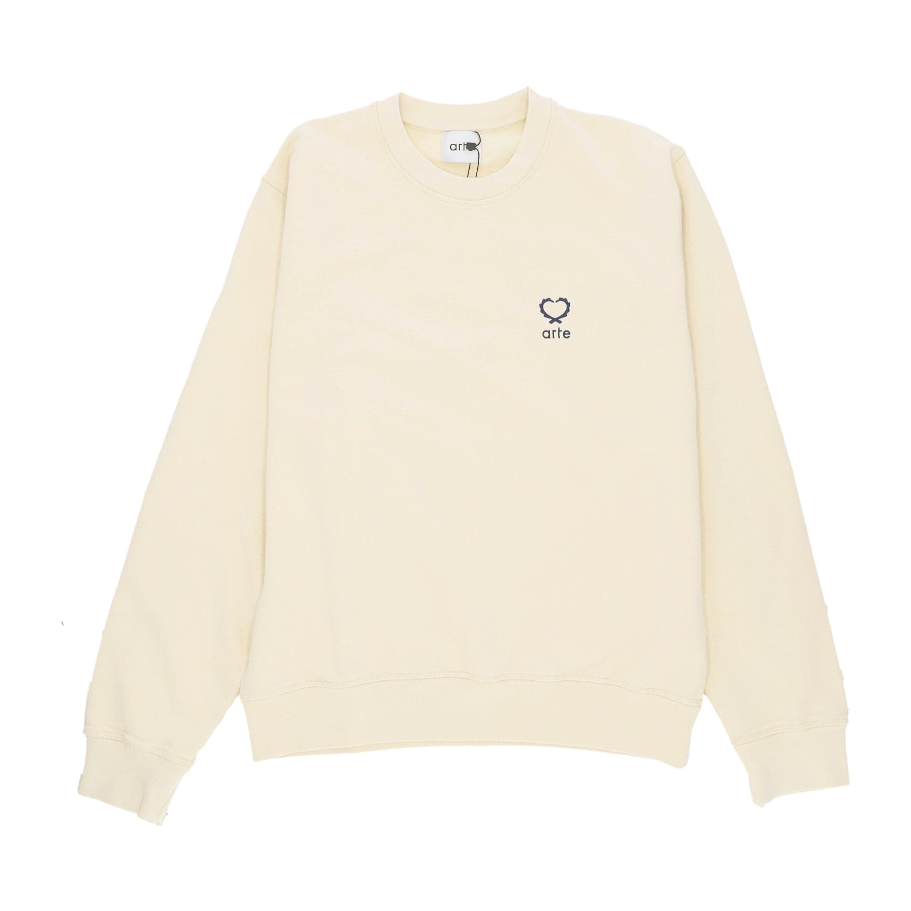 Carlos Small Heart Crewneck Men's Lightweight Crewneck Sweatshirt Cream