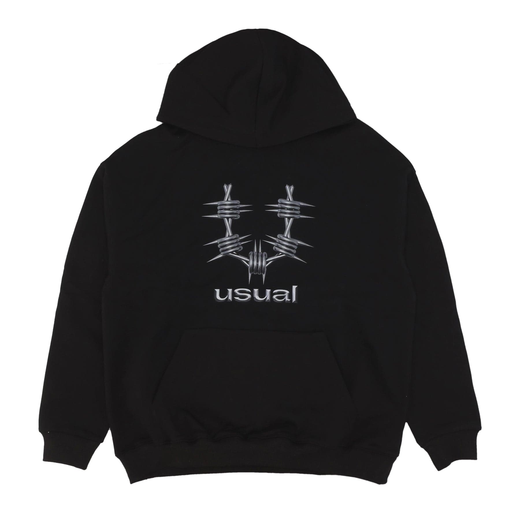 Men's Lightweight Hooded Sweatshirt Metal Hoodie Black