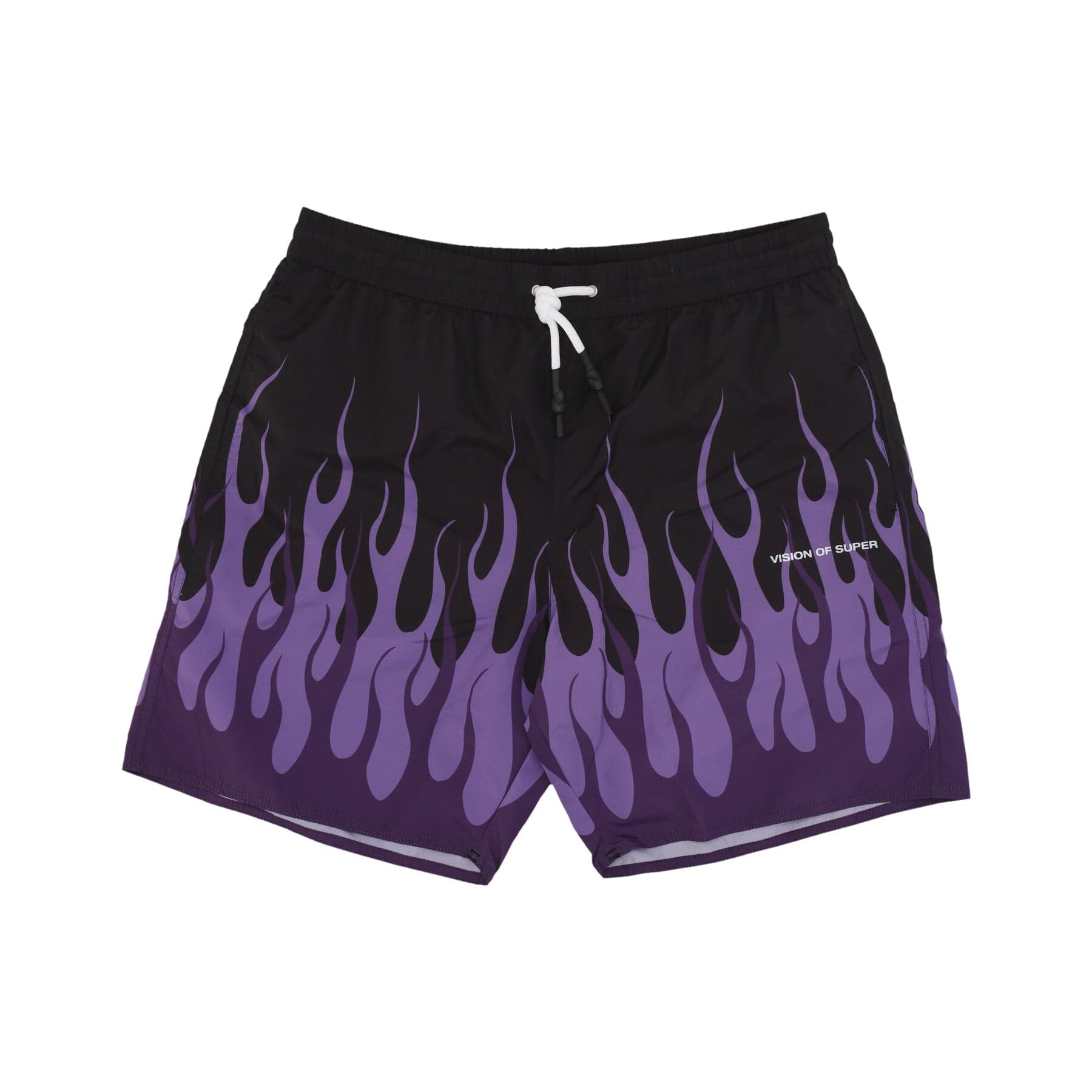 Double Flames Swimwear Men's Swim Shorts Black/purple