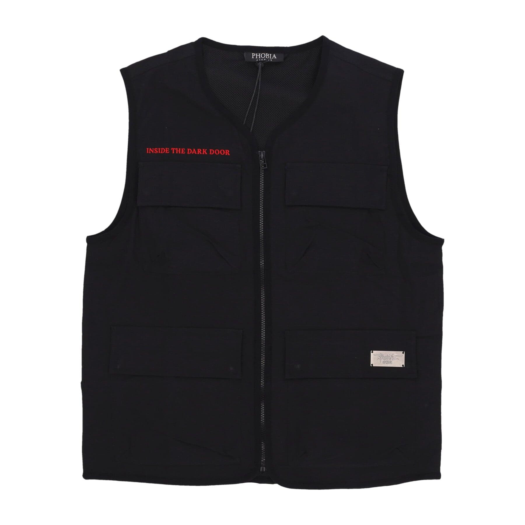 Sleeveless Men's Screaming Skull Print Worker Vest Black