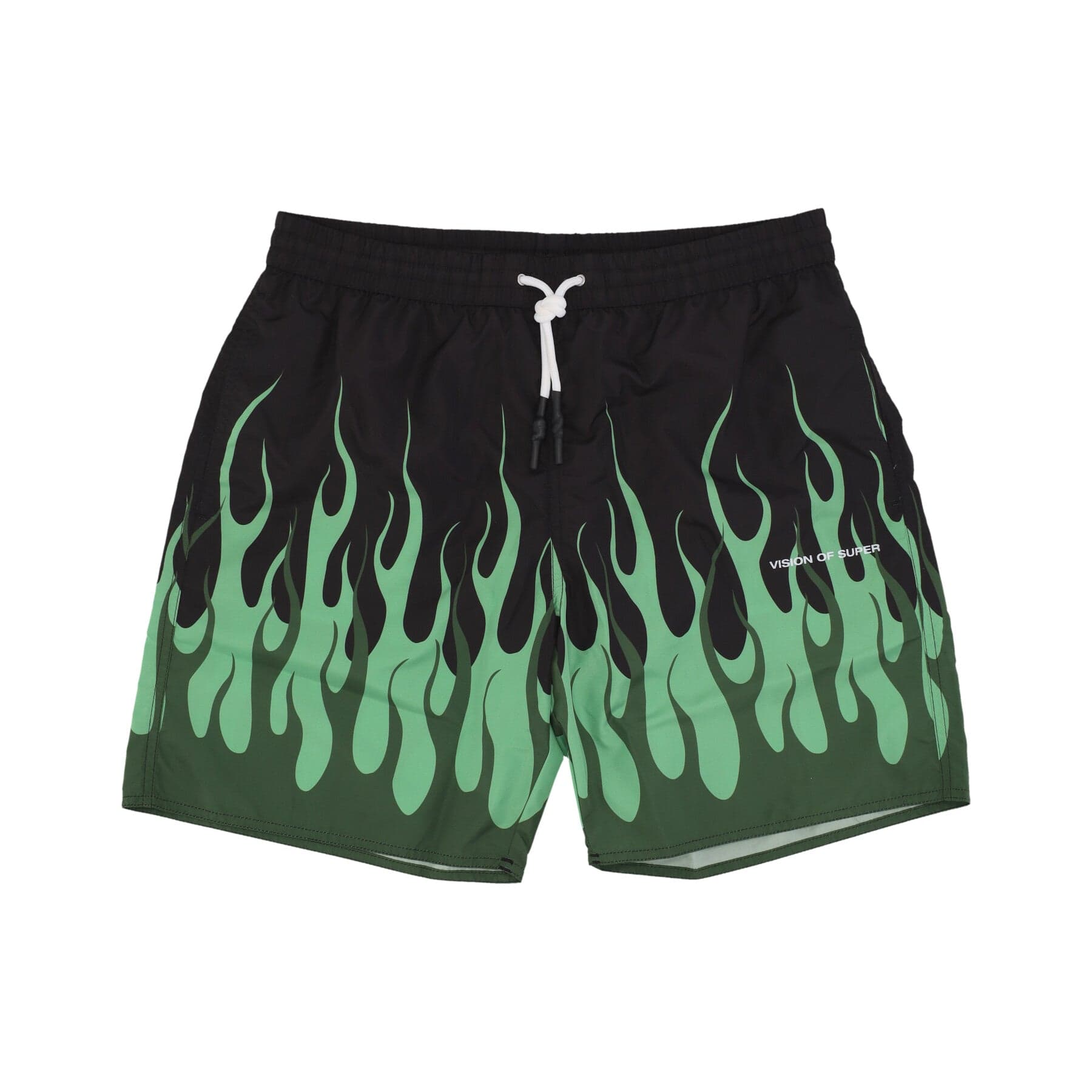 Double Flames Swimwear Men's Swim Shorts Black/green