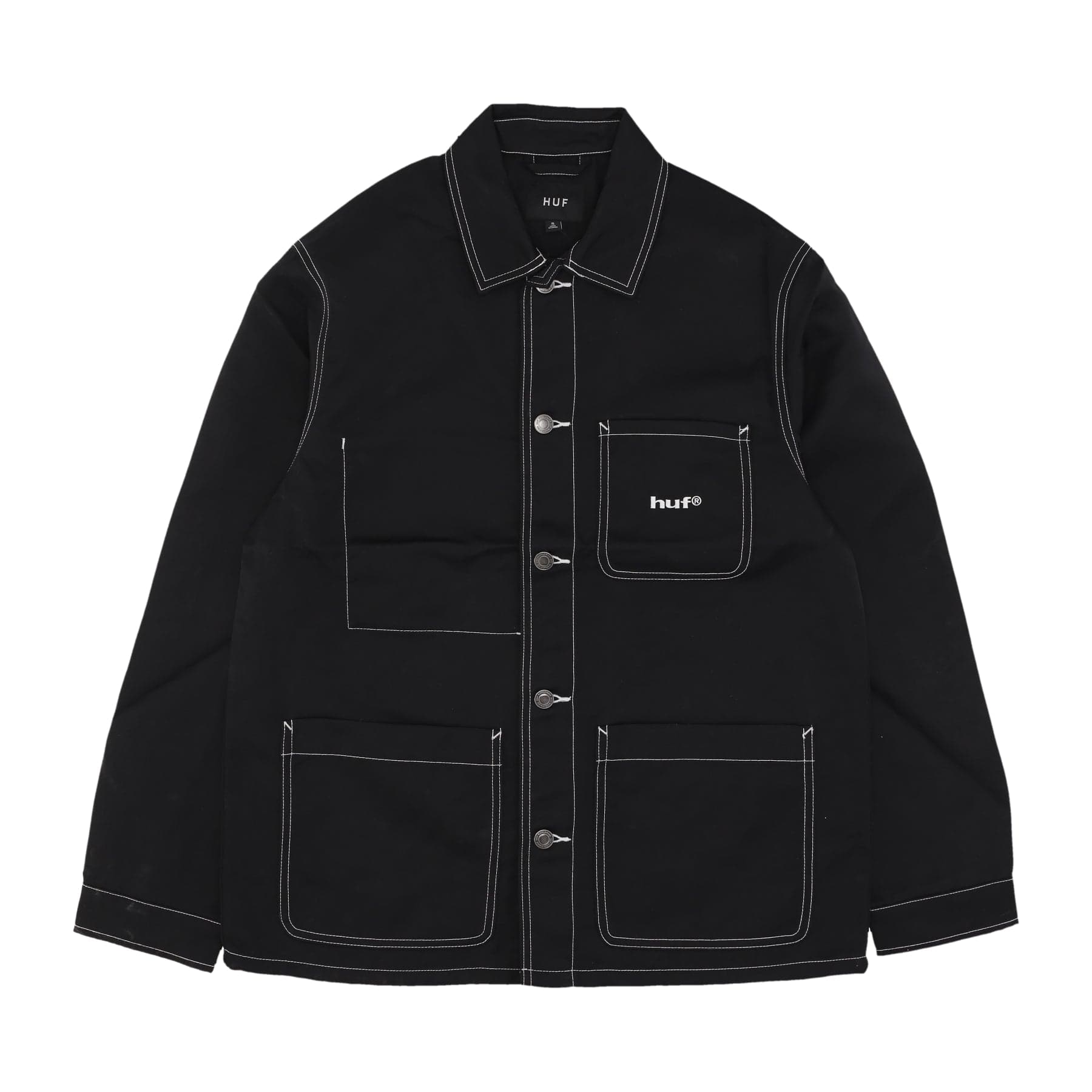 Men's Workwear Jacket Contrast Nylon Chore Jacket Black