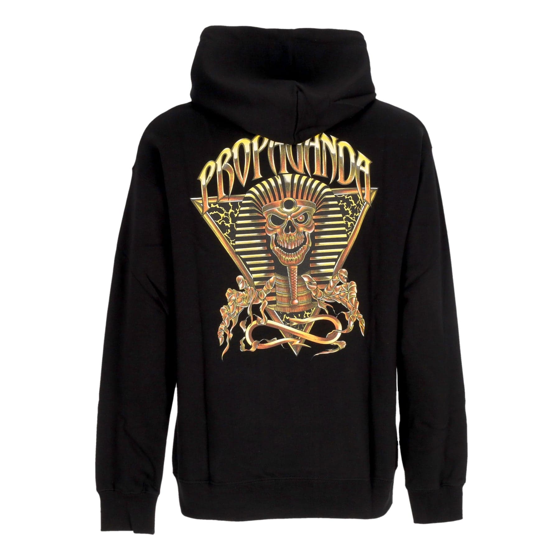 Men's Lightweight Hooded Sweatshirt Triangle Pharao Hoodie Black