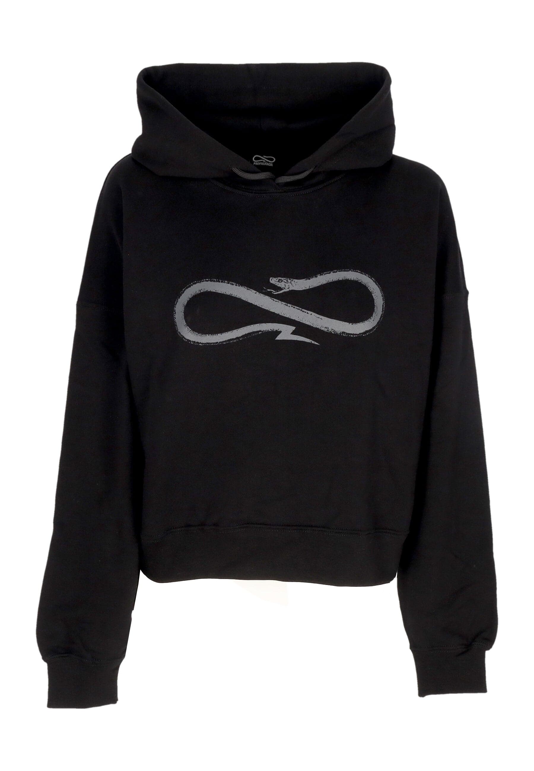 Women's Lightweight Cropped Hoodie W Ribs Crop Top Hoodie Black