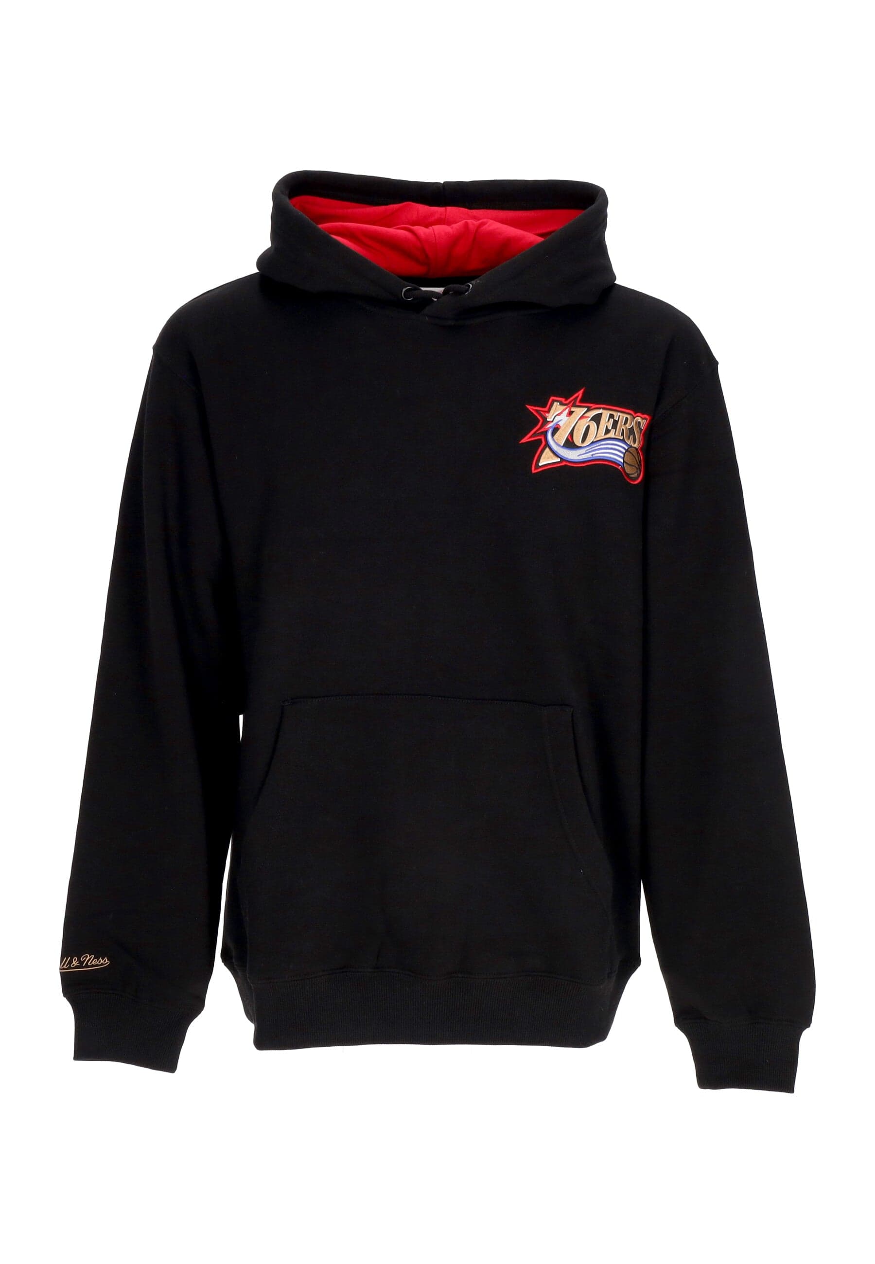 Men's Hoodie Nba Premium Fleece Vintage Logo Hoodie Allen Iverson Phi76e Black
