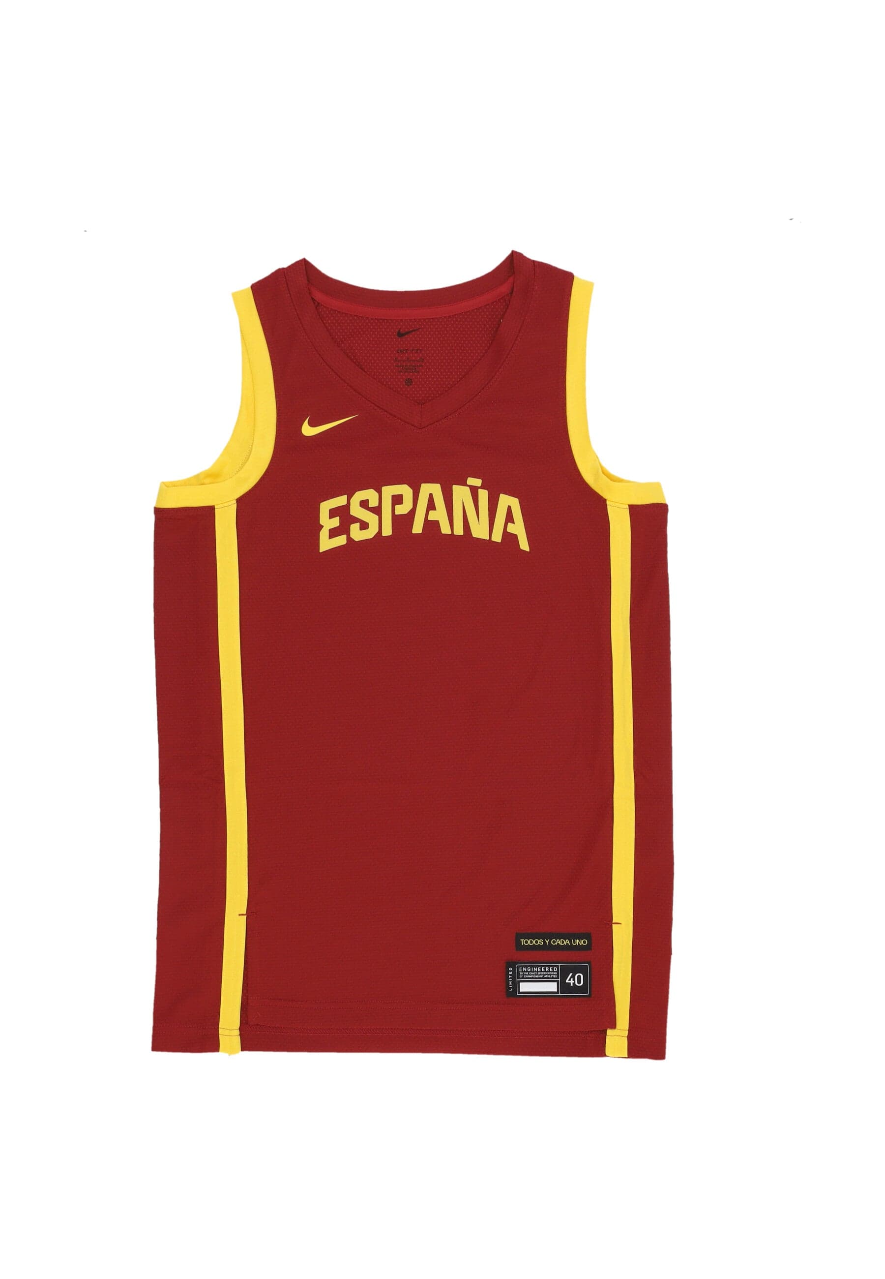 Men's Basketball Tank Top Limited Road Basketball Jersey Team Spain Team Crimson/tour Yellow