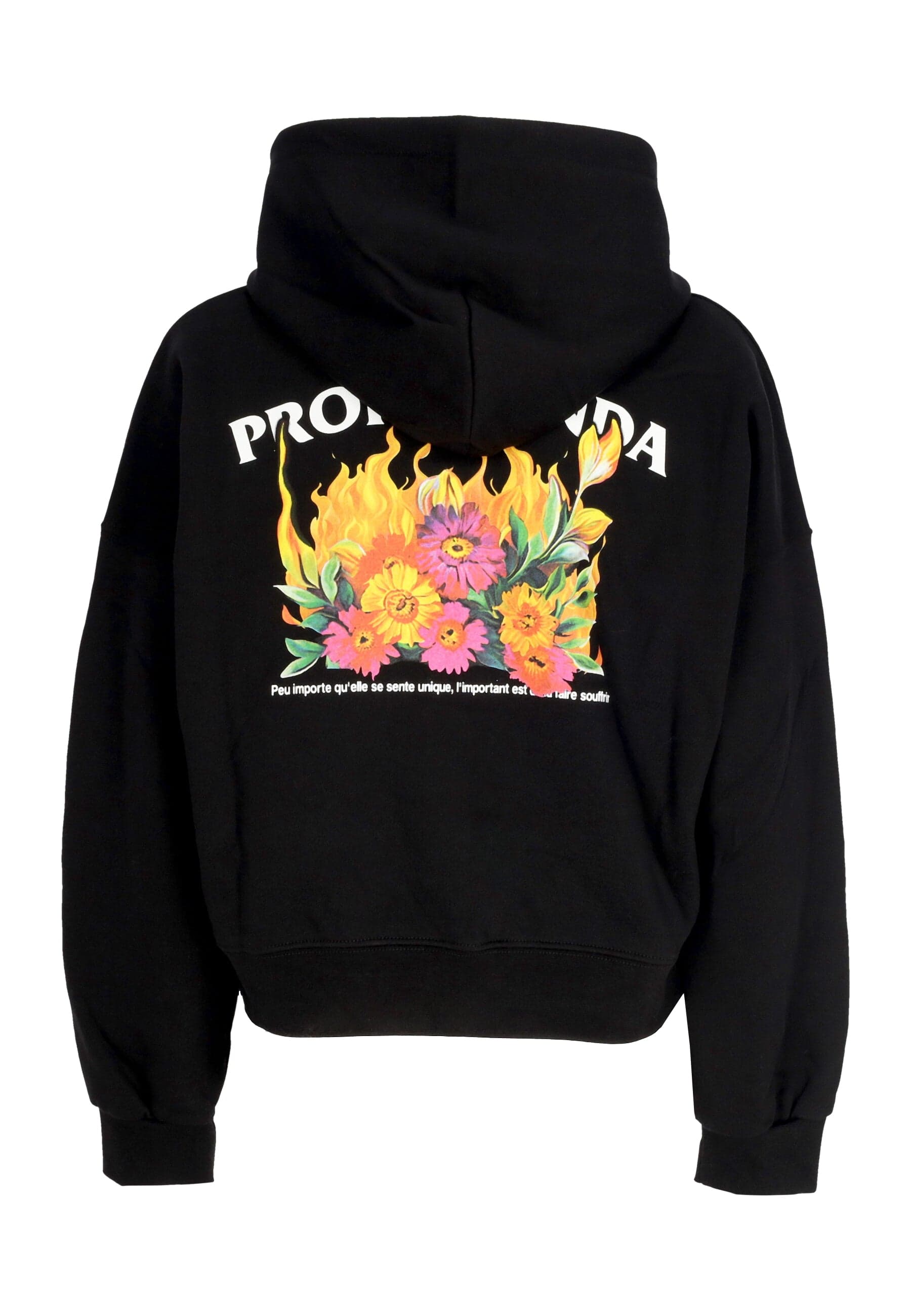 Women's Short Hoodie W Pyromantics Croptop Hoodie Black