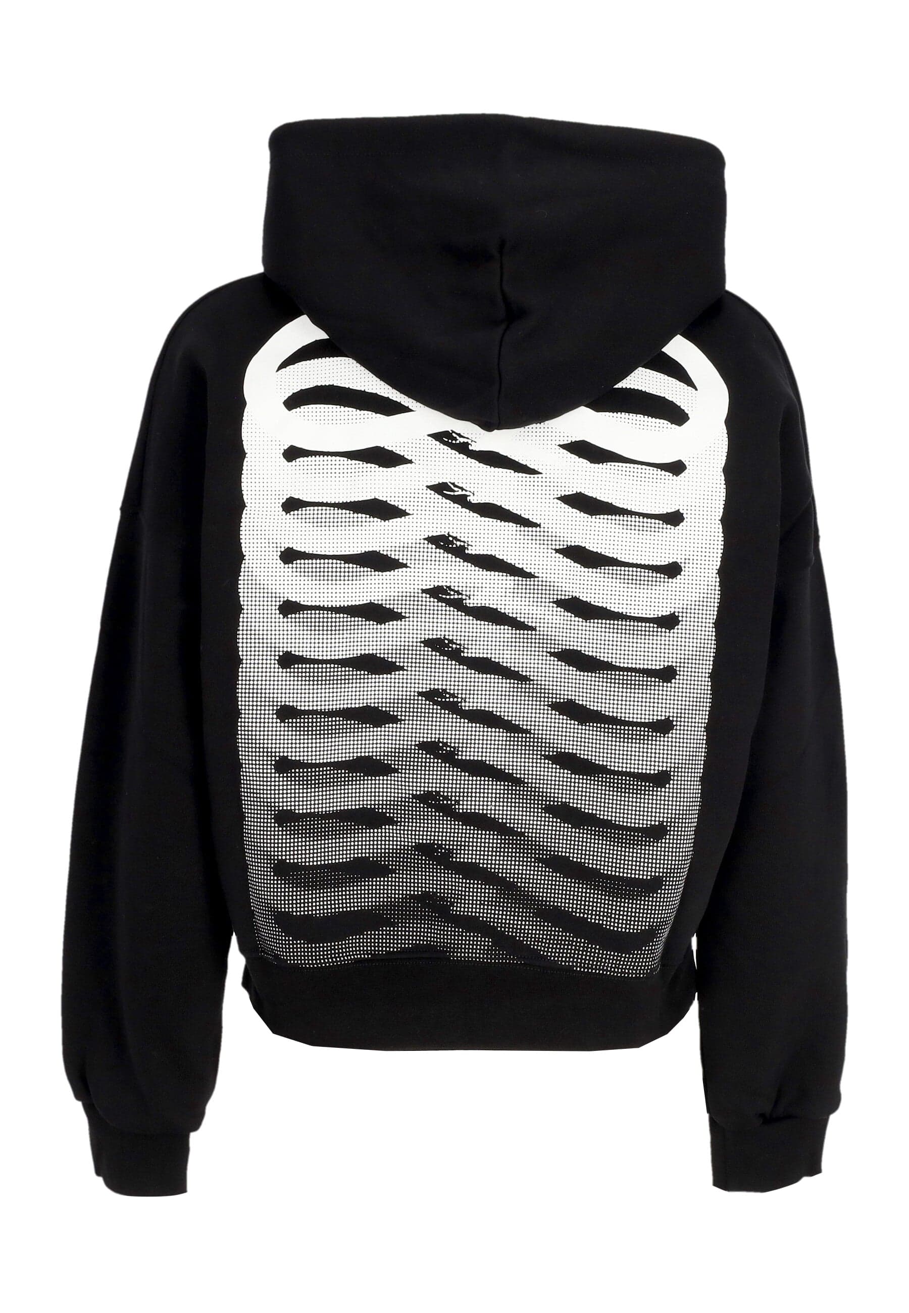 Women's Short Hoodie W Women Ribs Croptop Hoodie Black