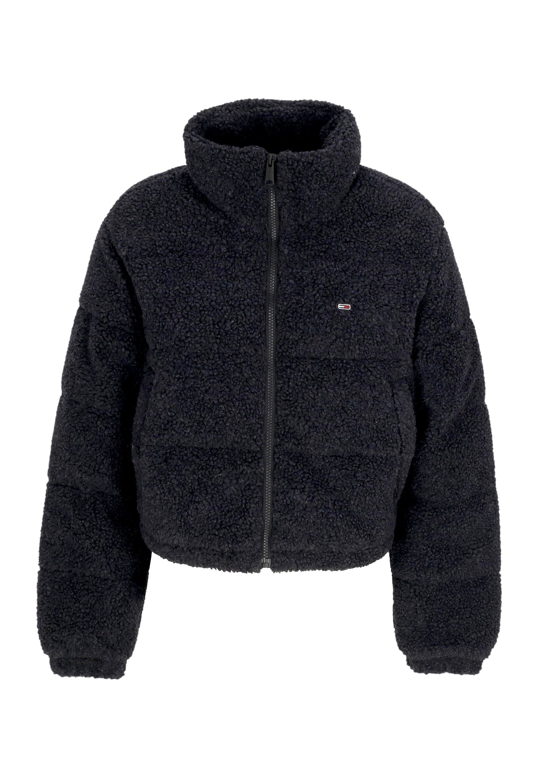 Woman Crop Teddy Essential Puffer Black