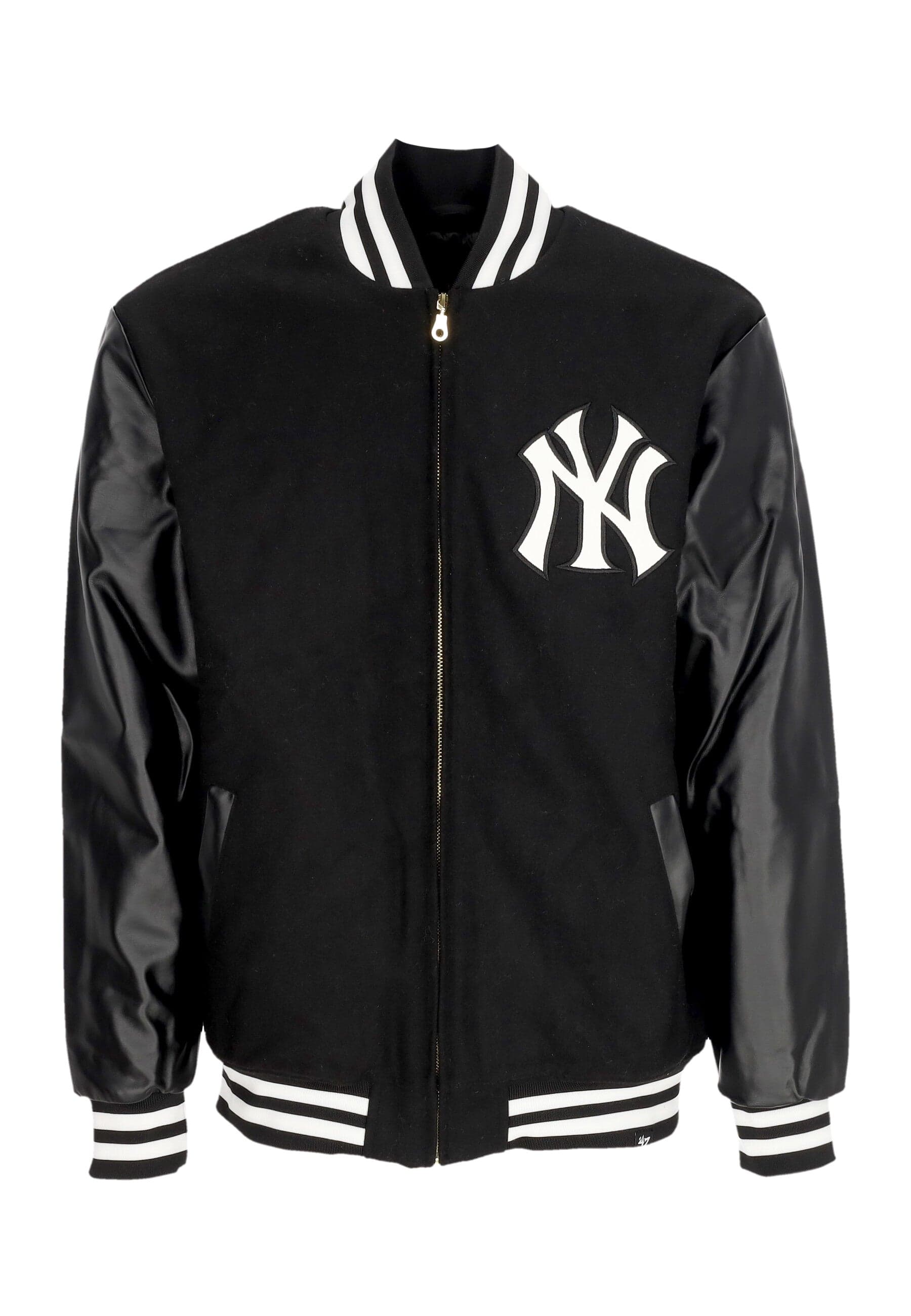 Men's Bomber Jacket Mlb Wool Zip Up Neyyan Jet Black
