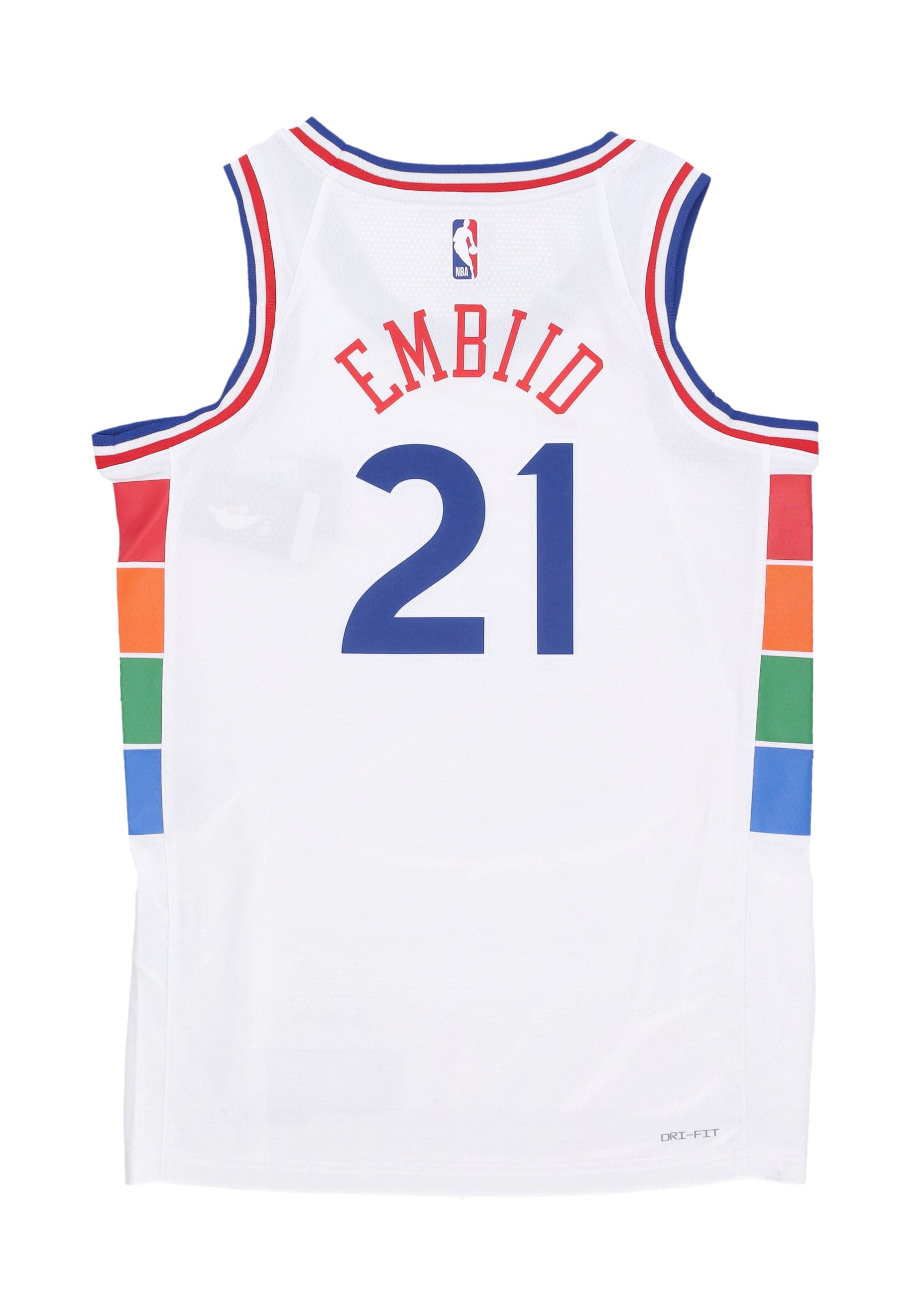 Men's Basketball Nba Dri Fit Swingman Jersey No 21 Joel Embiid Phi76e White/original Team Colors