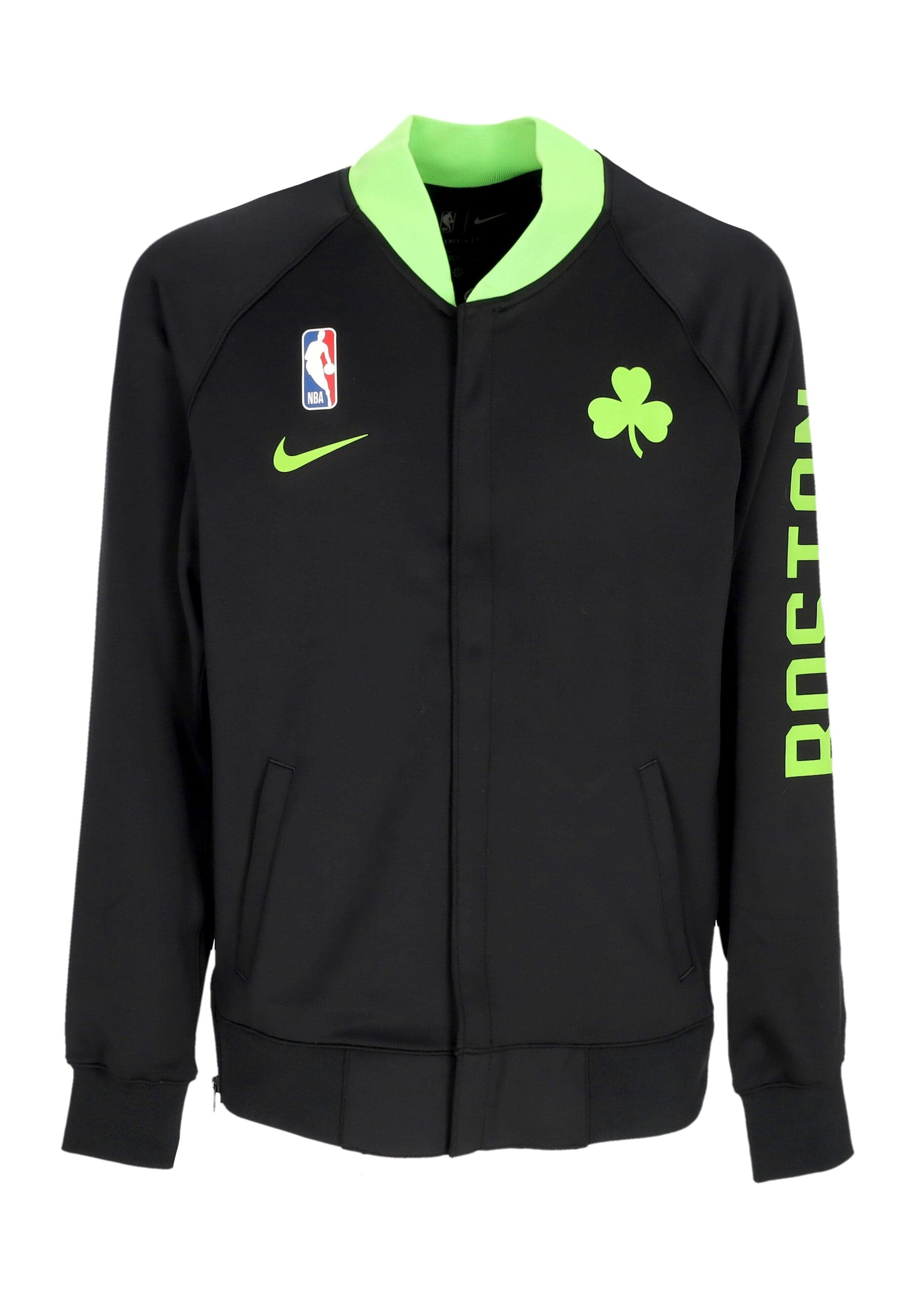 Lightweight College Man Nba City Edition Dri-fit Showtime L/s Full-zip Top Boscel Black/black/black/action Green