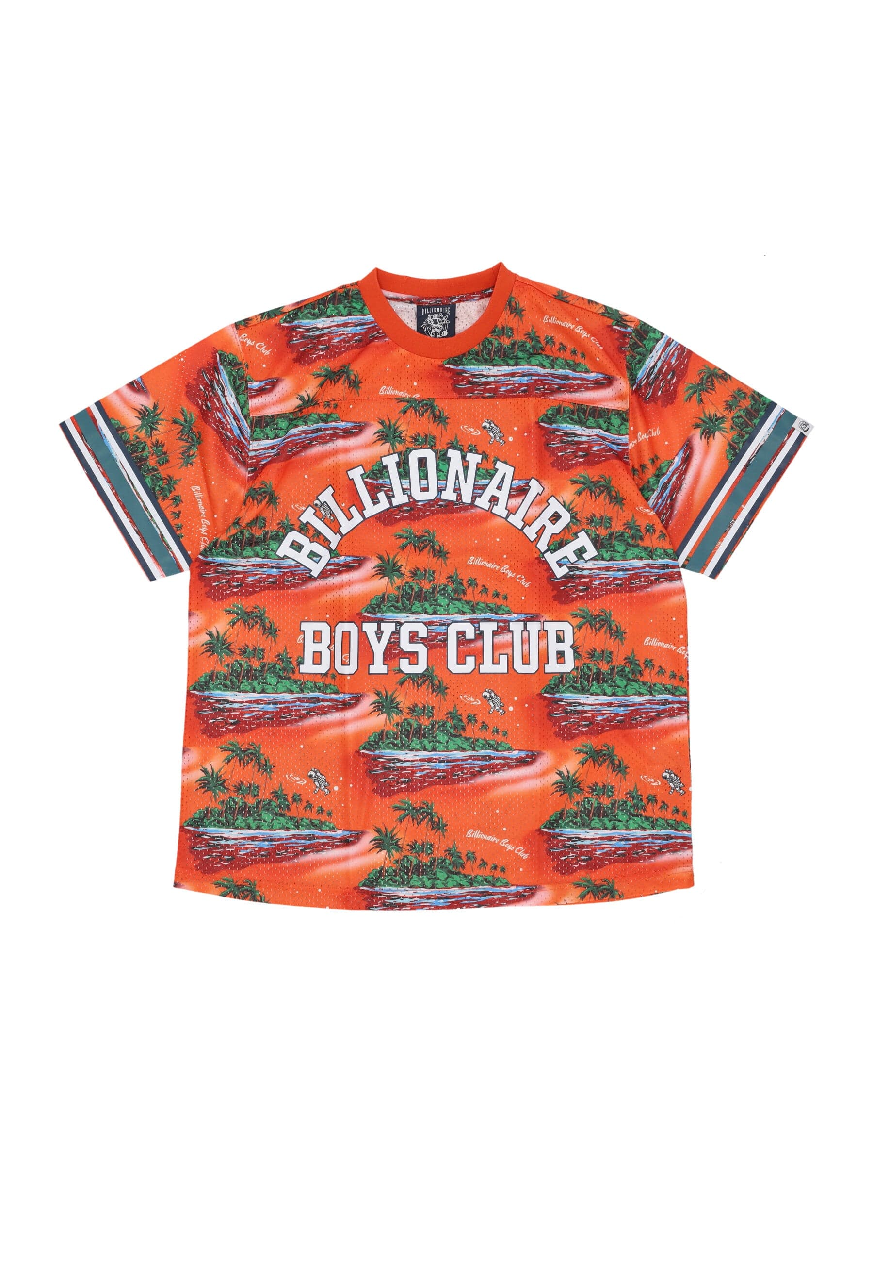 T-shirt Man Tropical Island Print Football Top Multi