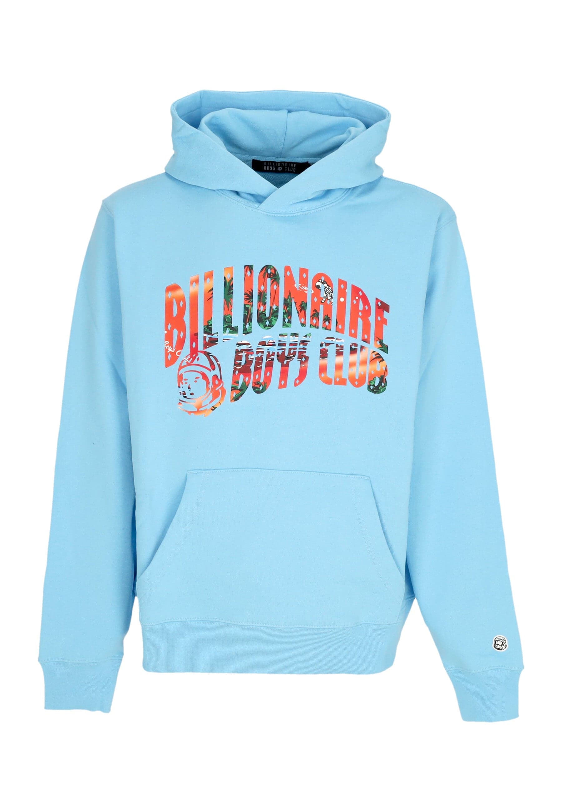 Men's Tropical Island Fill Arch Logo Popover Hoodie Blue