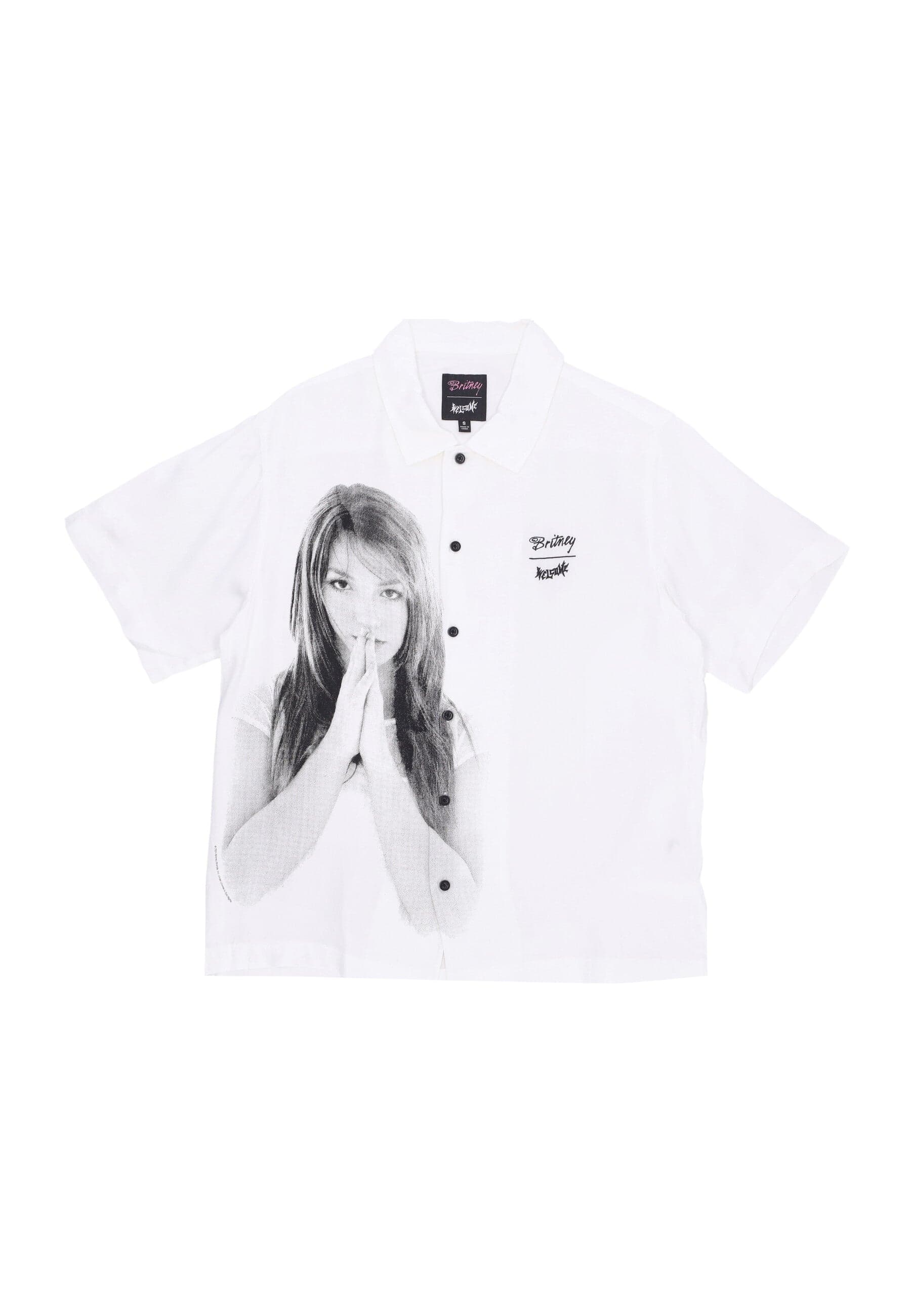 Women's Short Sleeve W Rayon Photo Shirt X Britney Spears White