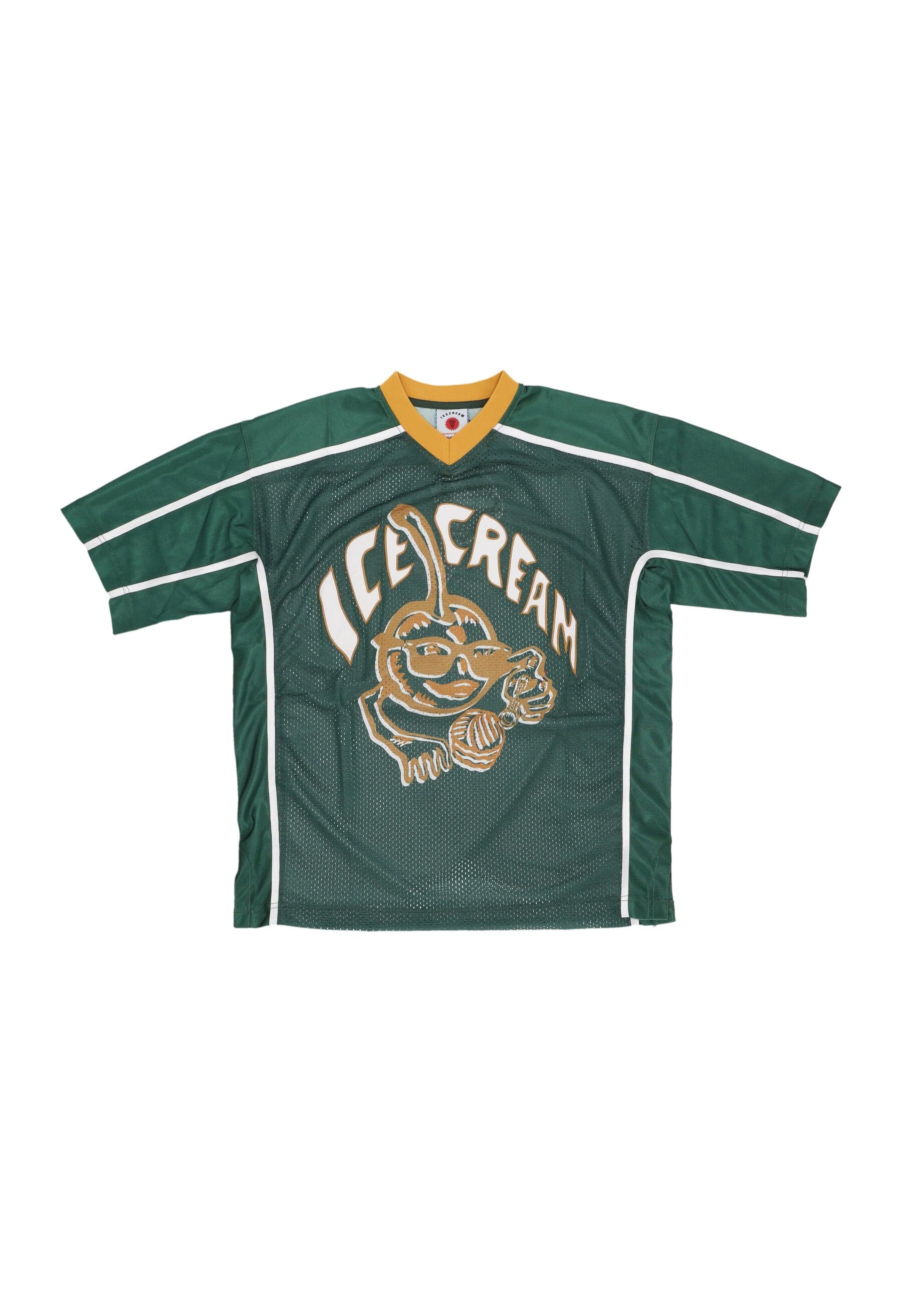 Man Cherry Applique Football Top Green