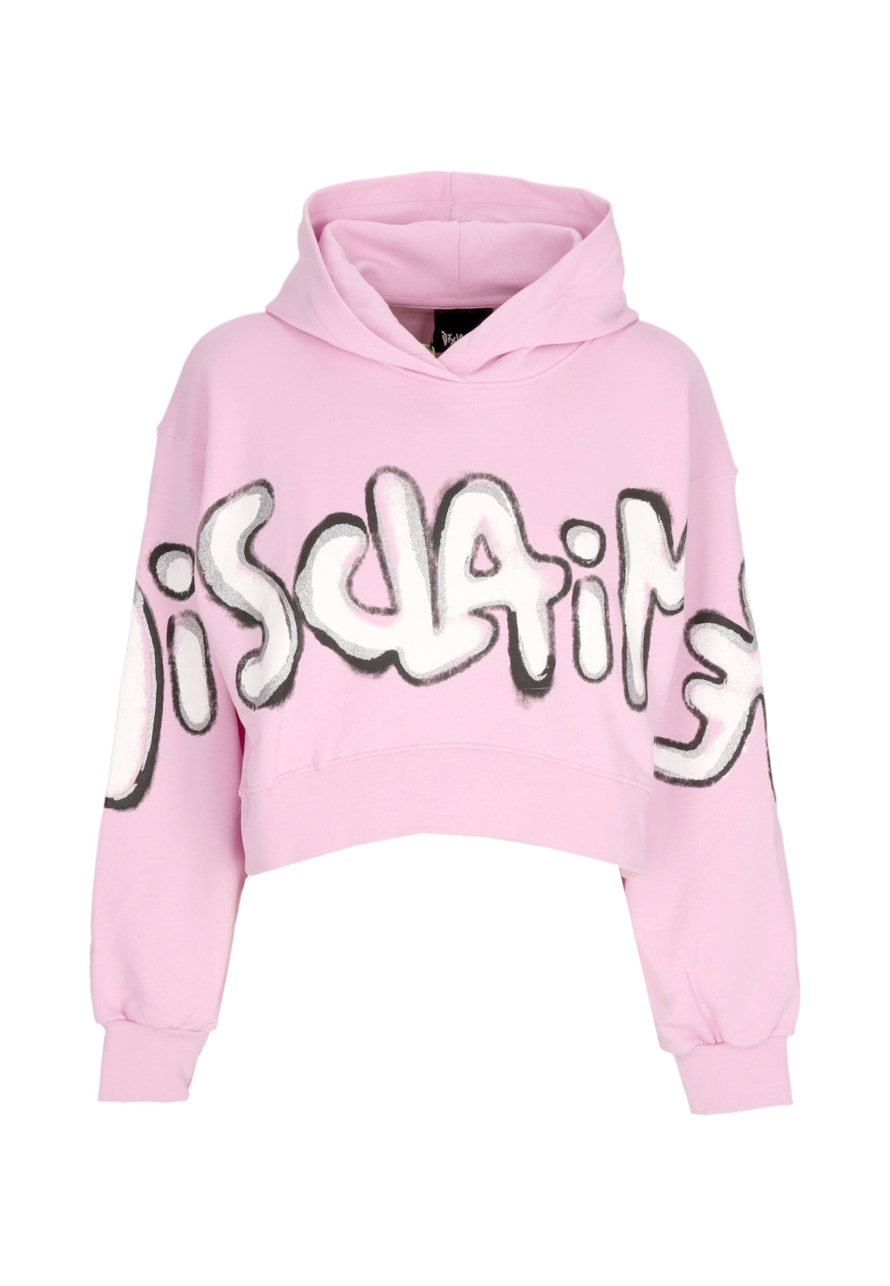Women's Short Hoodie W Big Logo Crop Hoodie Pink