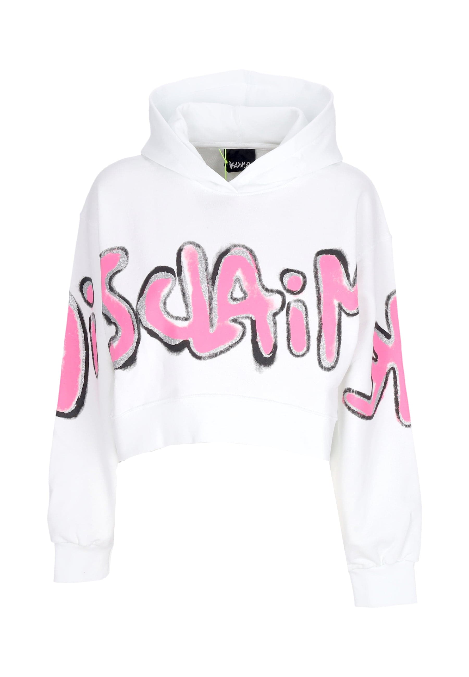 Women's Short Hoodie W Big Logo Crop Hoodie White