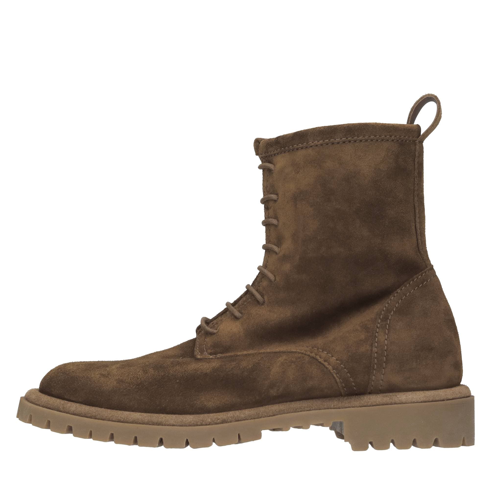 Suede combat ankle boots — Brown